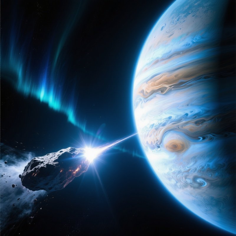 A Comet Passing Jupiter Reflected Sunlight Auroras Science Fiction