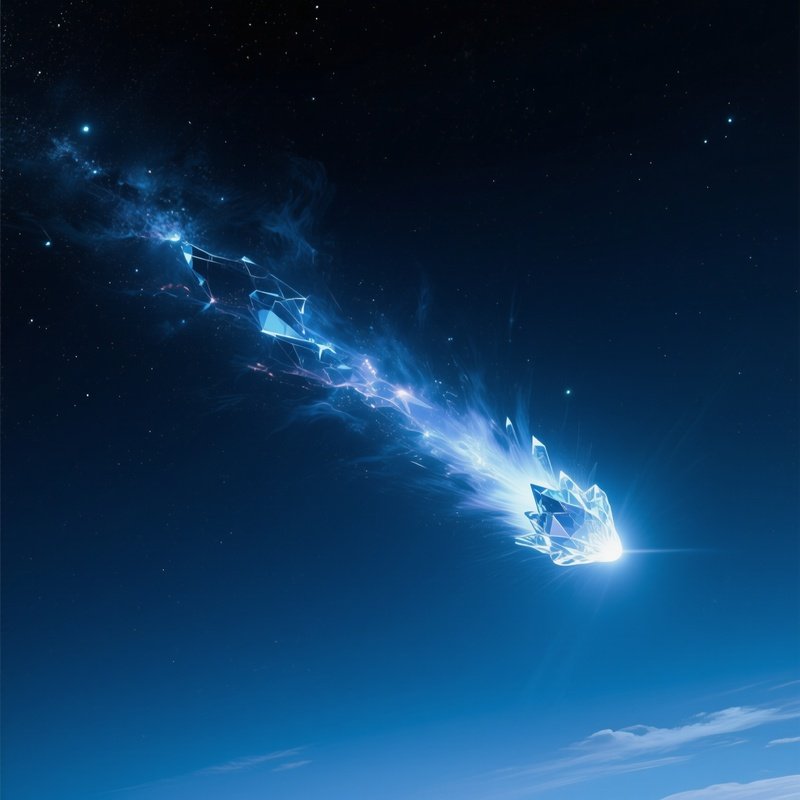 A Comet Tail Stretching Across A Crystal Clear Night Sky.