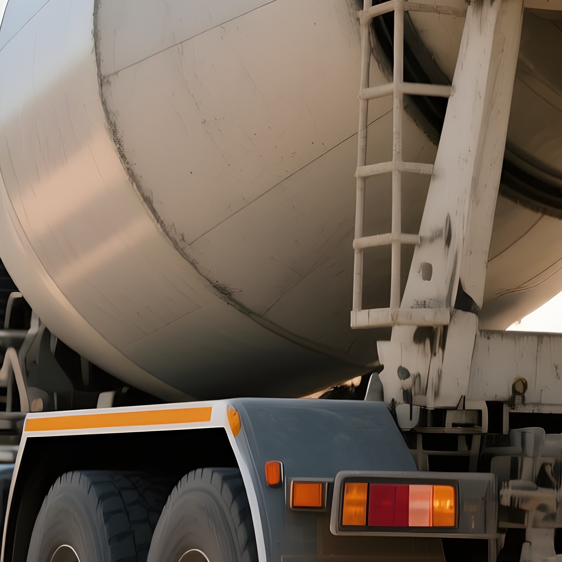 A Concrete Mixer Truck Reversing Toward Foundation Forms - Full Resolution Quality Preview