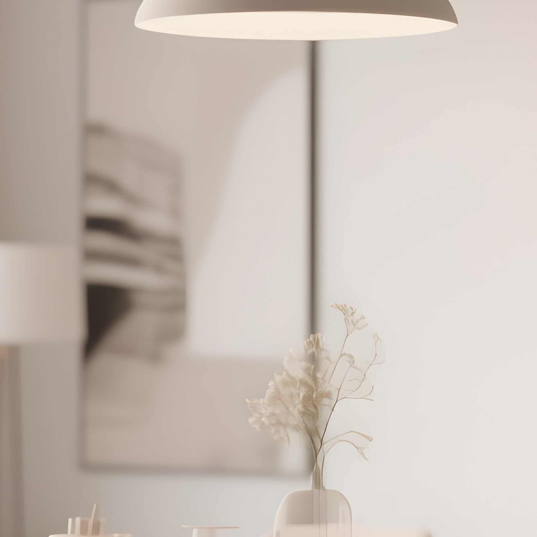 A Contemporary Dining Room With Minimalist Furniture And Soft Tones - Full Resolution Quality Preview