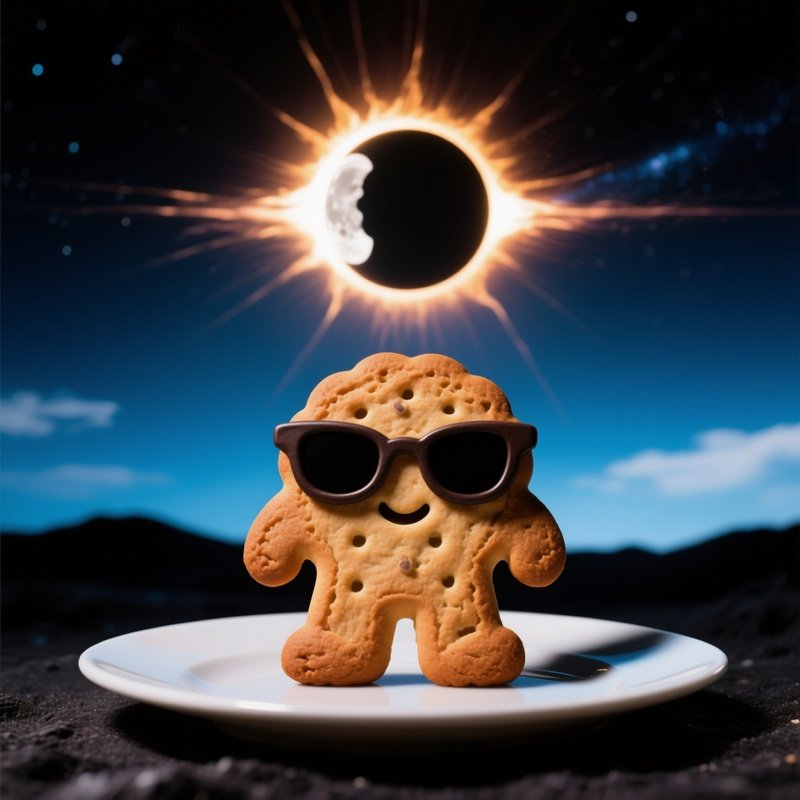 A Cookie Wearing Sunglasses Sunbathing On A Plate