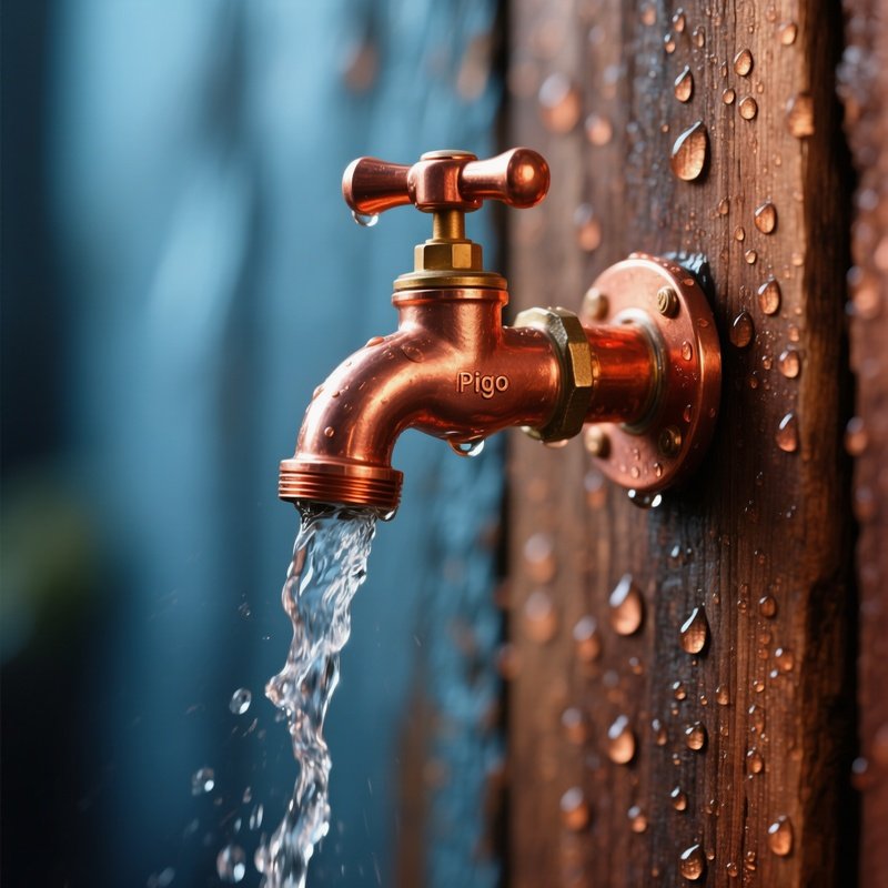 A Copper Pipe And Waterflow