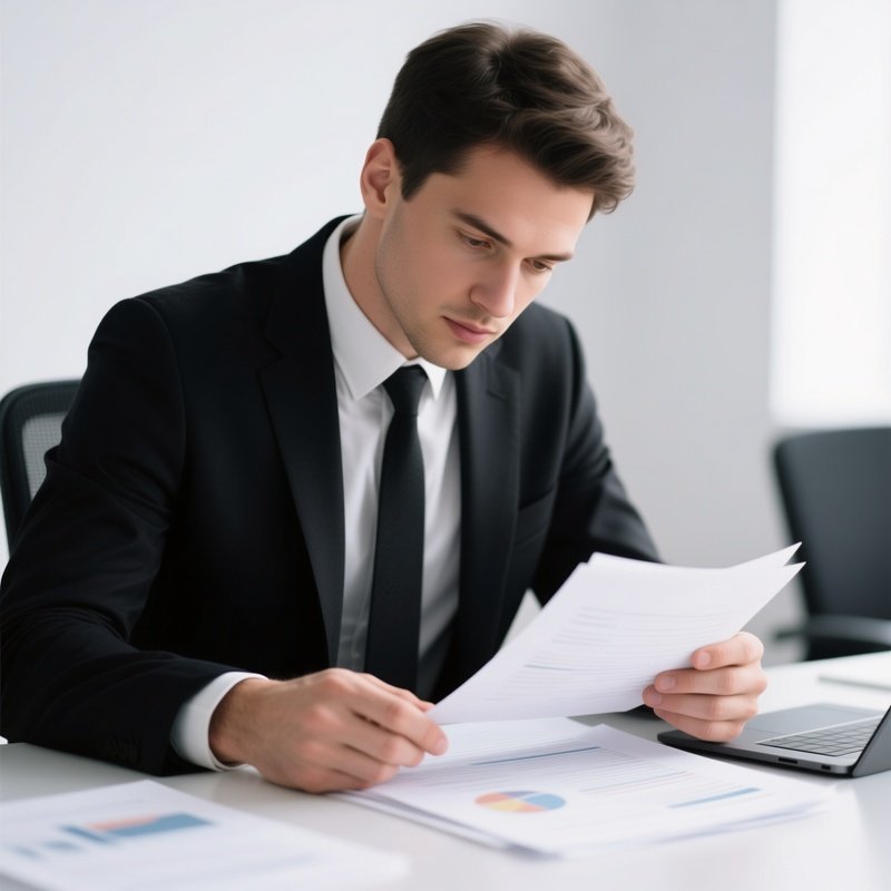 A Corporate Executive Reviewing Documents