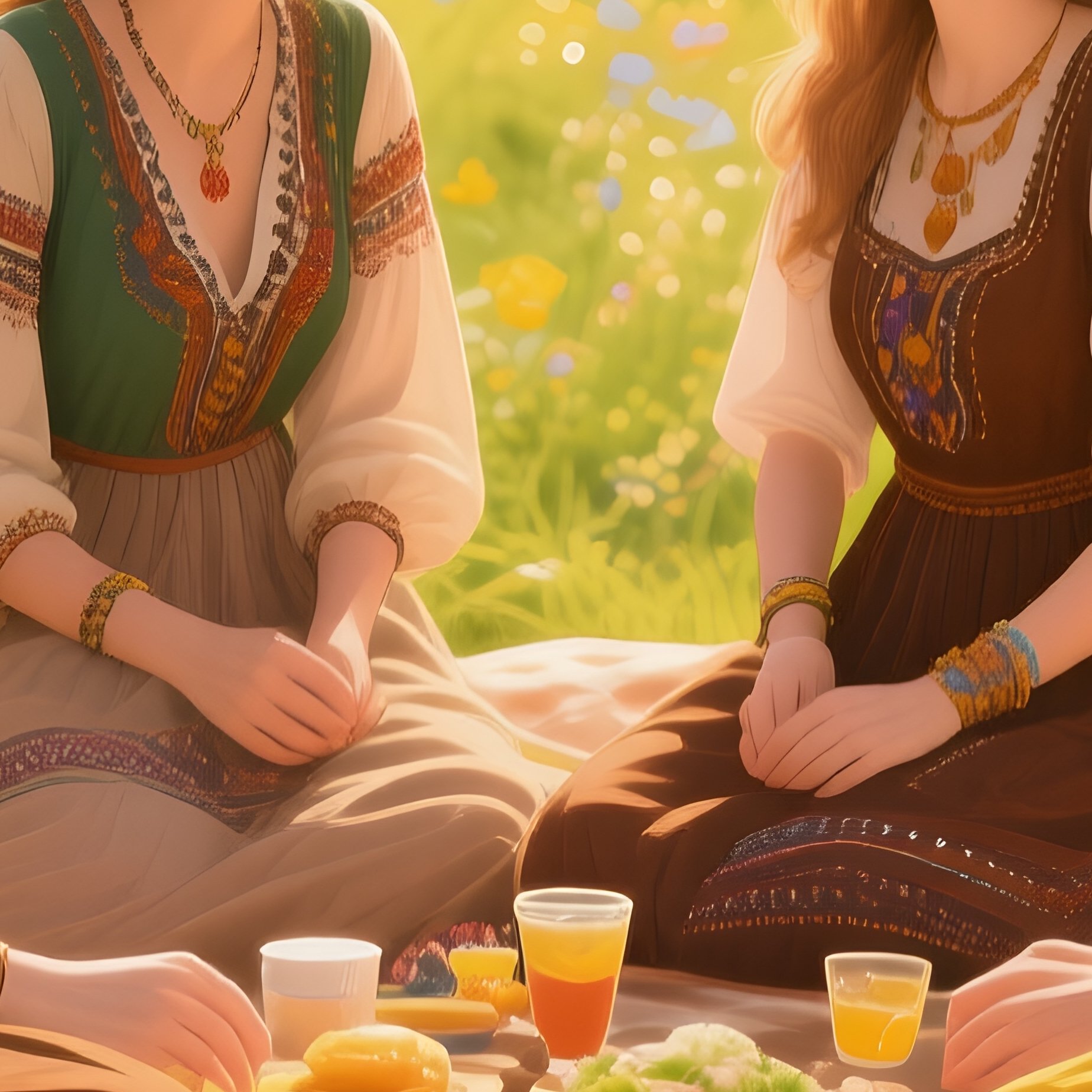 A Countryside Picnic On A Gingham Blanket Photorealistic - Full Resolution Quality Preview