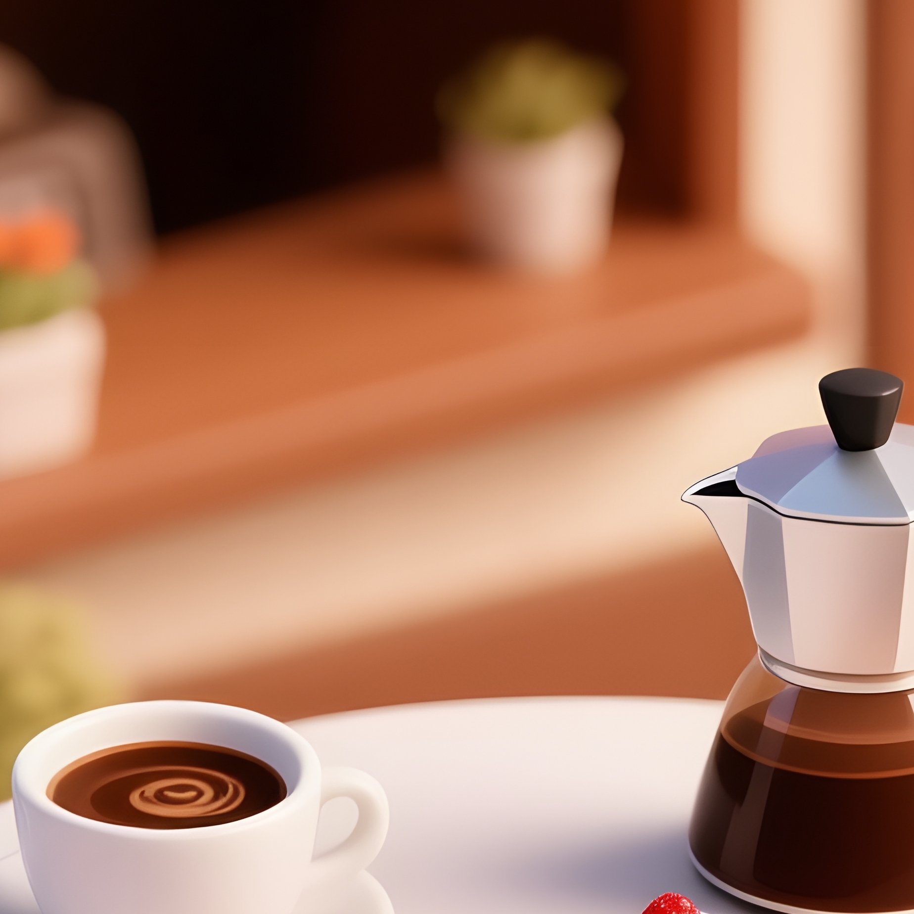 A Cozy Cafe Scene With Various Elements Related To Coffee And - Full Resolution Quality Preview