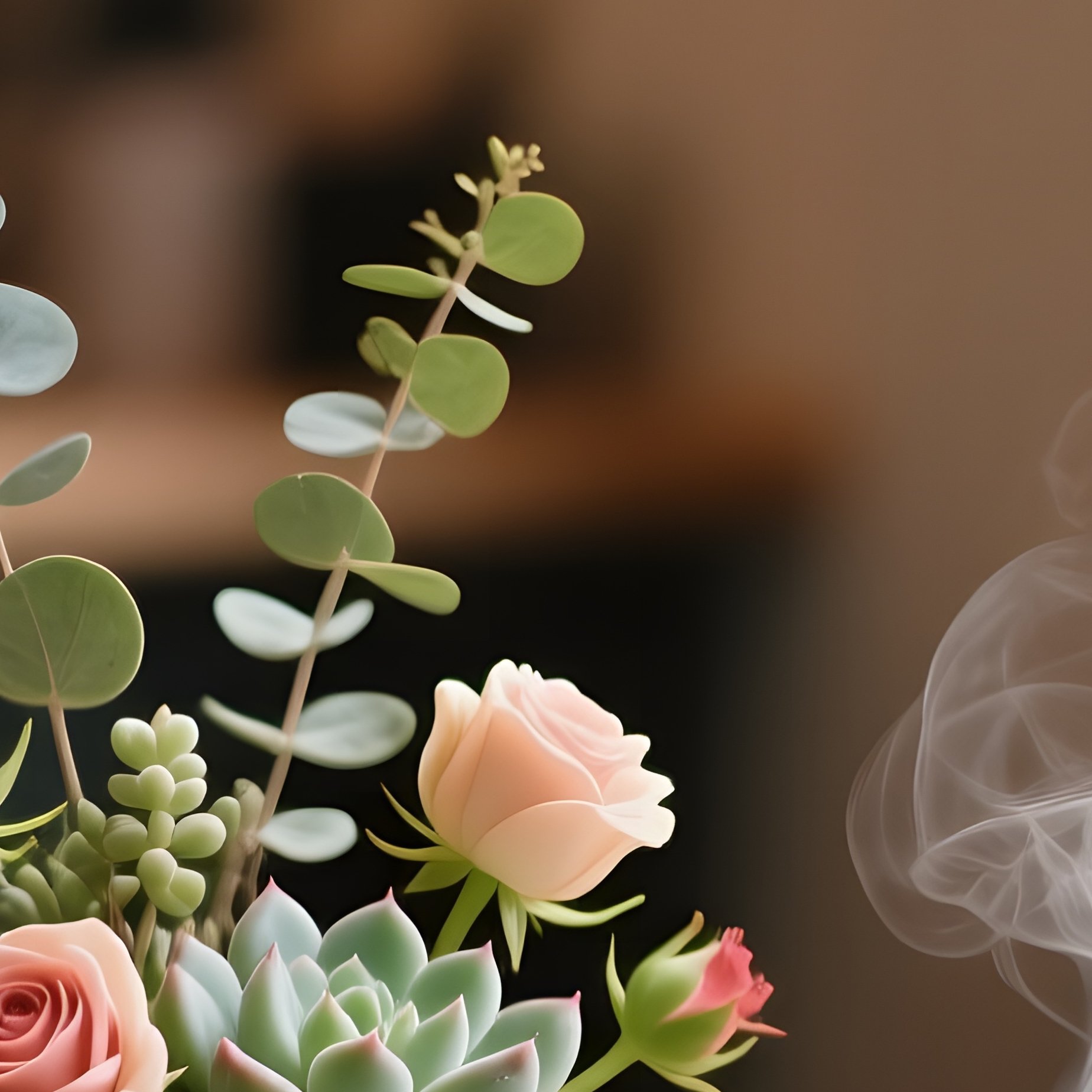 A Cozy Coffee Shop Corner Table With A Steaming Mug, Where A Small Ceramic Pot Holds A Delicate - Full Resolution Quality Preview