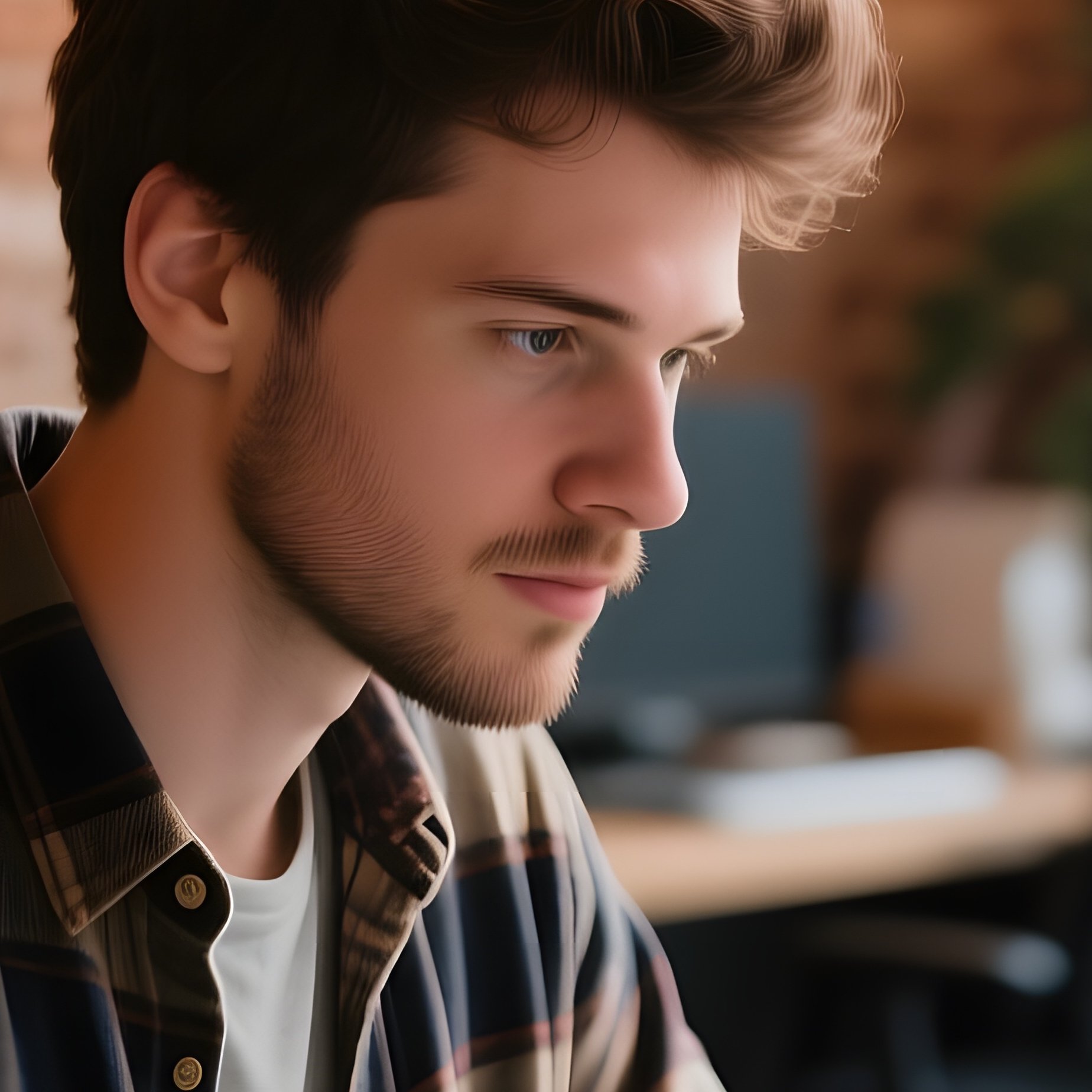 A Cozy Coffee Shop Turned Remote Office, Rustic Brick Walls, Warm Filament Bulbs, A Fit Freelance - Full Resolution Quality Preview