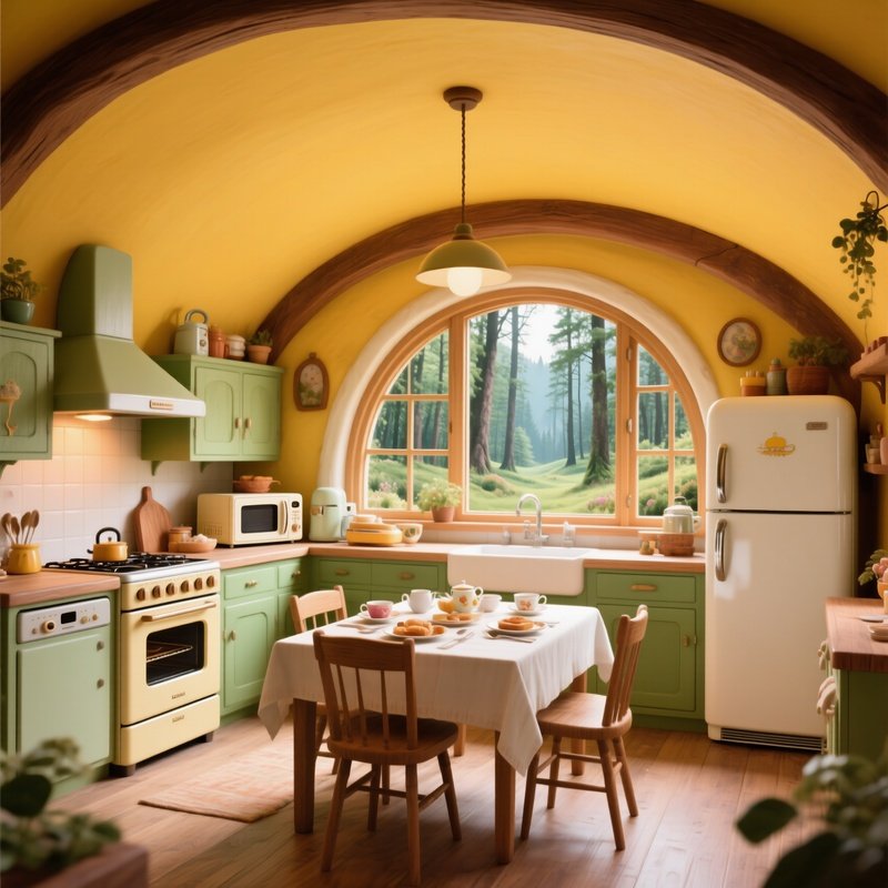 A Cozy Kitchen Interior Kitchen Digital Art