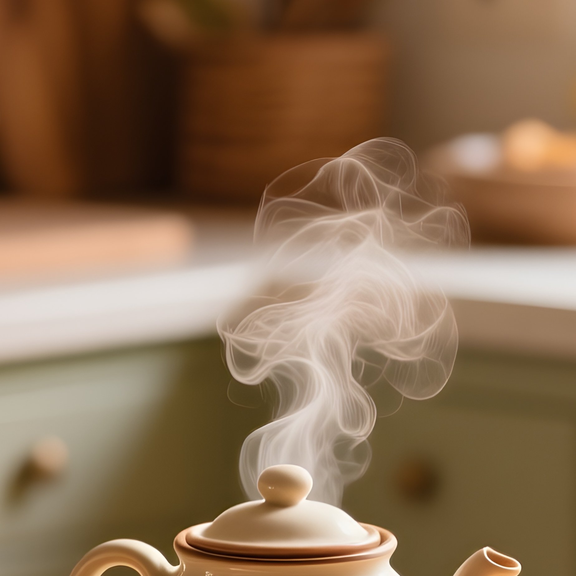 A Cozy Kitchen With A Teapot And Morning Light - Full Resolution Quality Preview