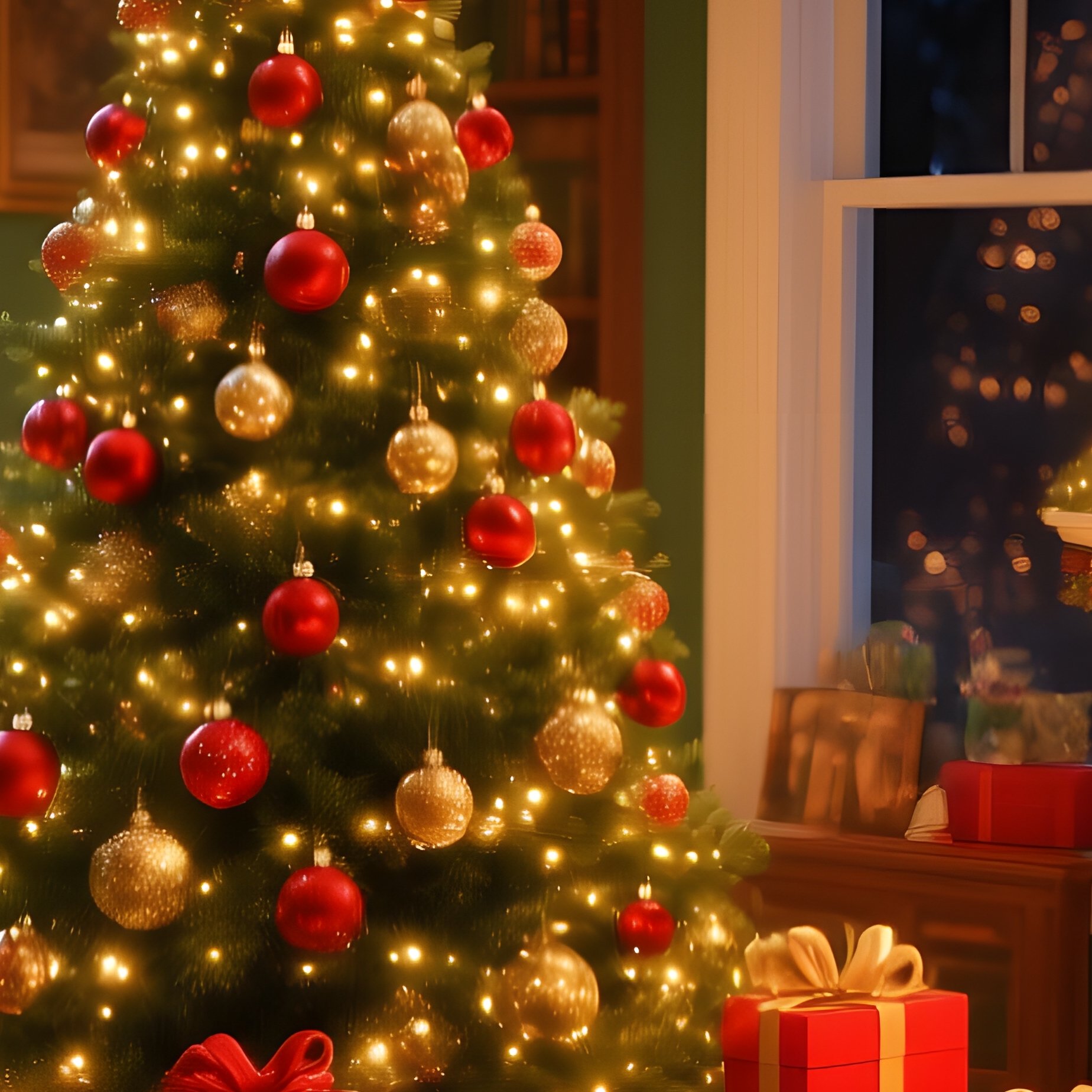 A Cozy Living Room Decorated For Christmas Christmas Living Room - Full Resolution Quality Preview