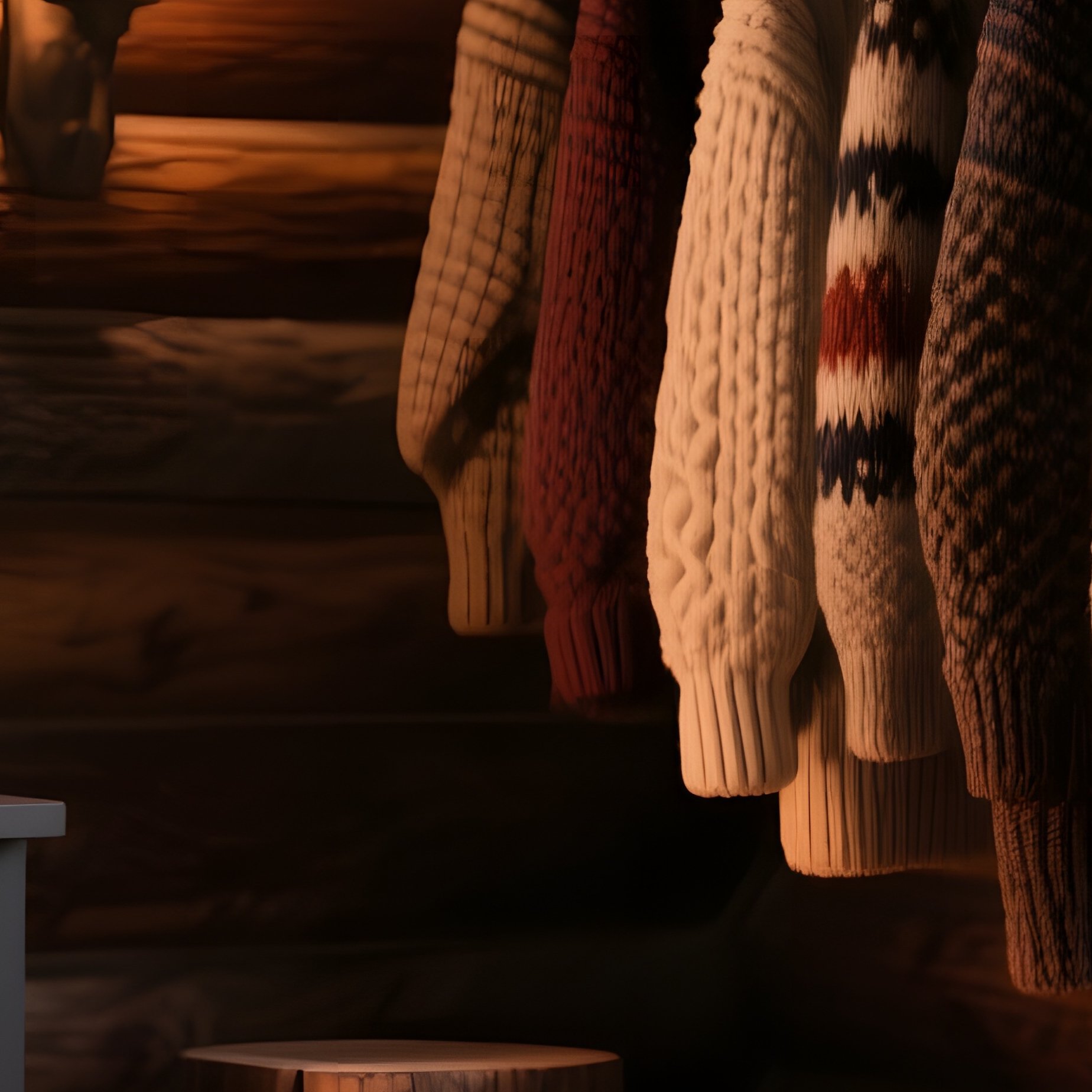 A Cozy Mountain Cabin Interior Lit By A Crackling Fireplace, Plush Fur Throws Over Sleek Leather - Full Resolution Quality Preview