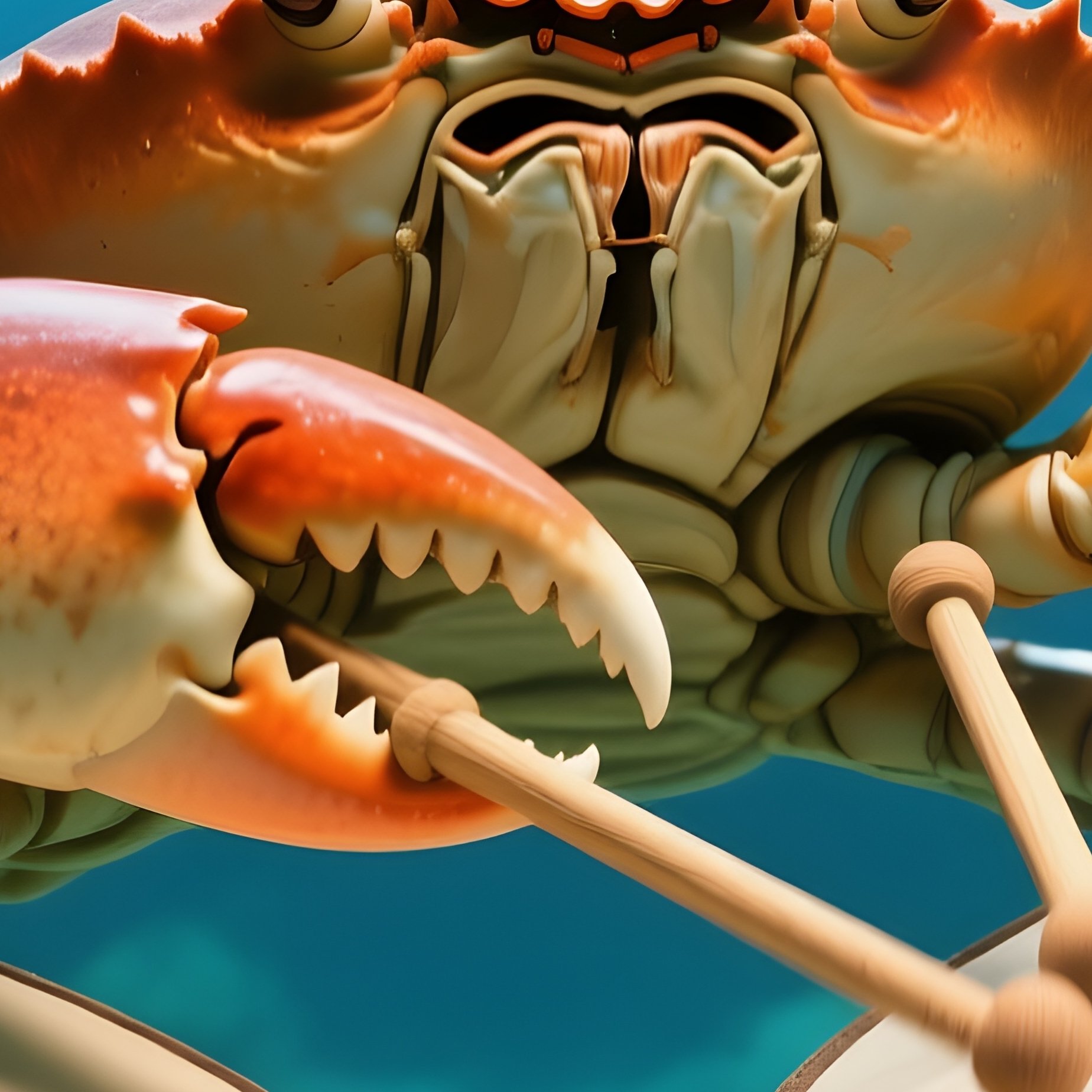 A Crab Playing Drums On Coconuts 2 - Full Resolution Quality Preview