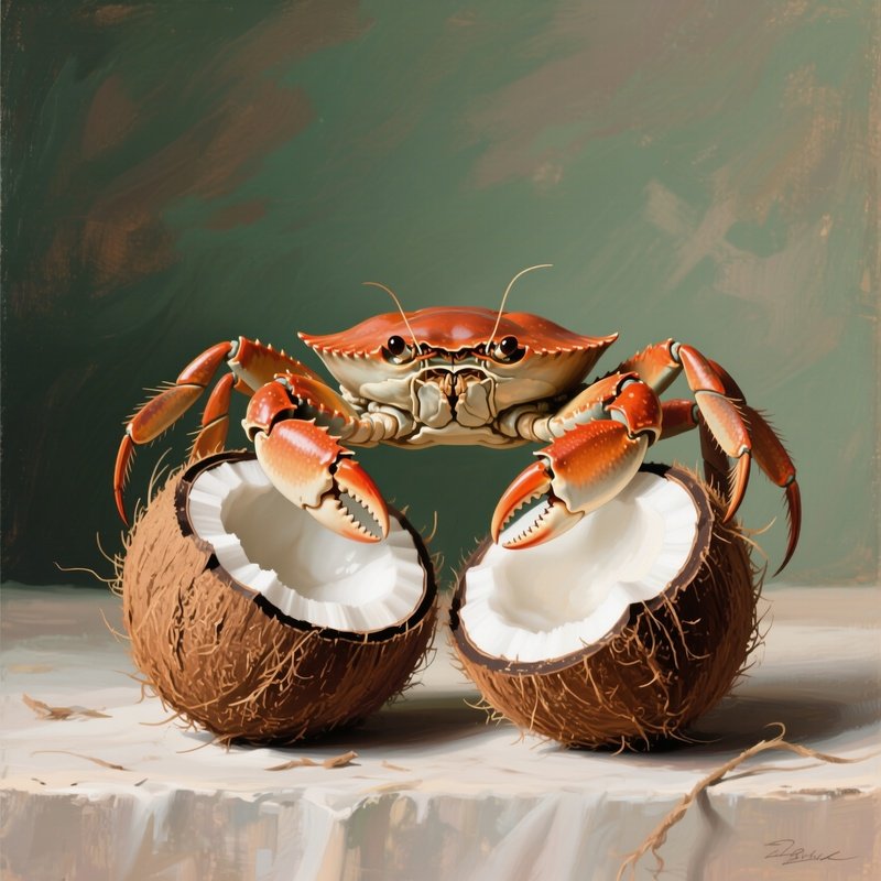 A Crab Playing Drums On Coconuts 3