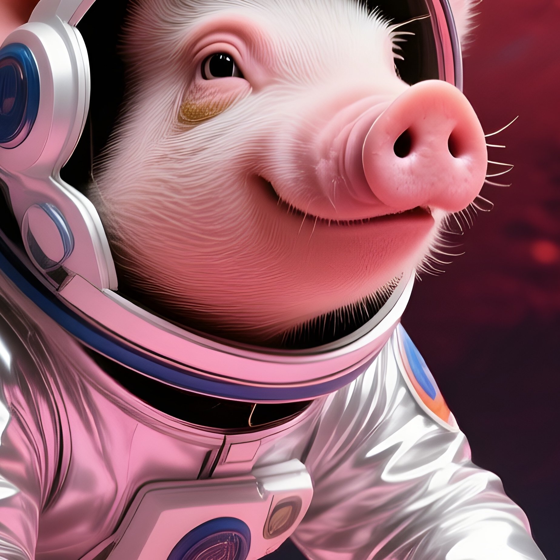 A Crazy Animal Image A Pig Astronaut Discovering A Candy Planet - Full Resolution Quality Preview