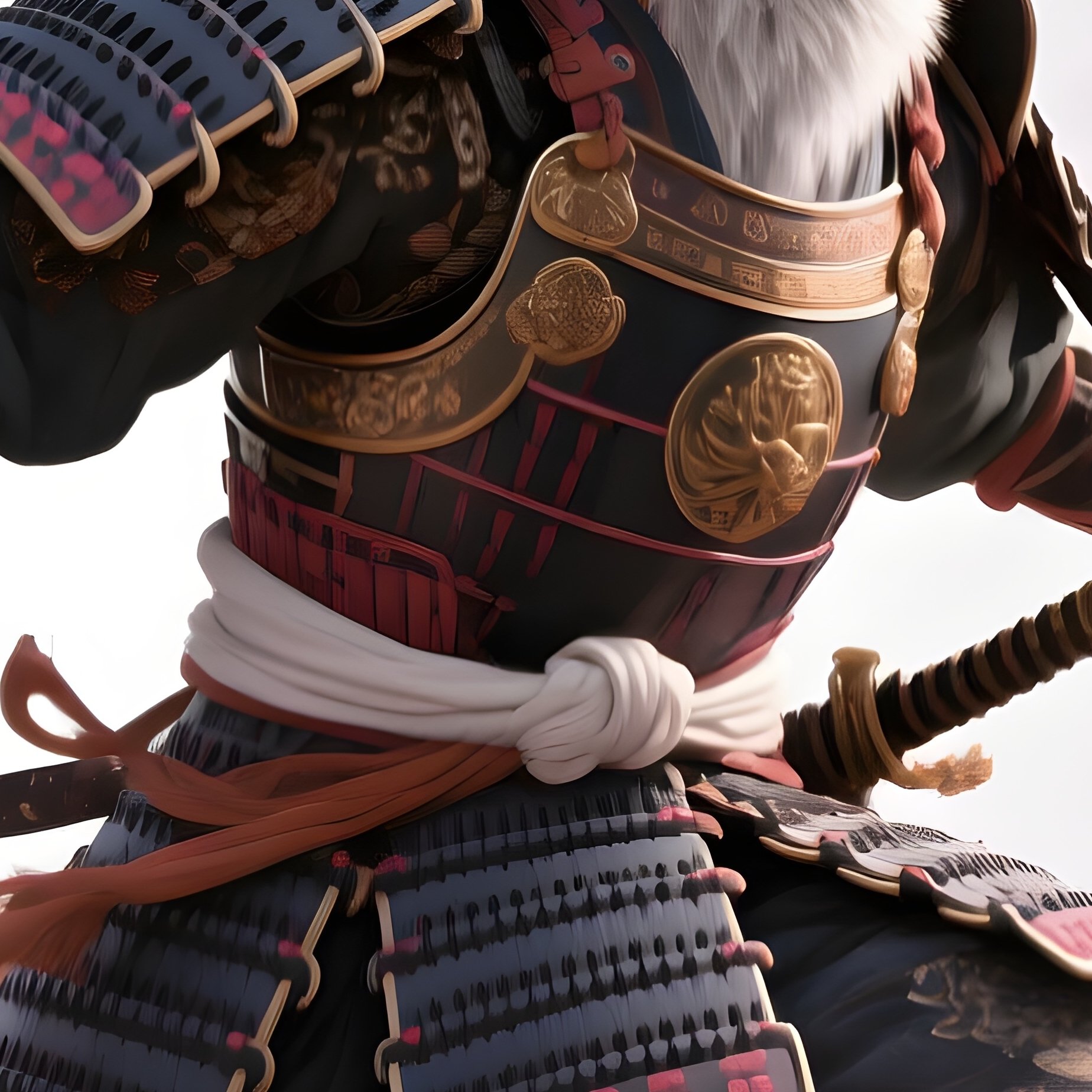 A Crazy Animal Image Of A Fox Samurai Under Cherry Blossom Trees - Full Resolution Quality Preview