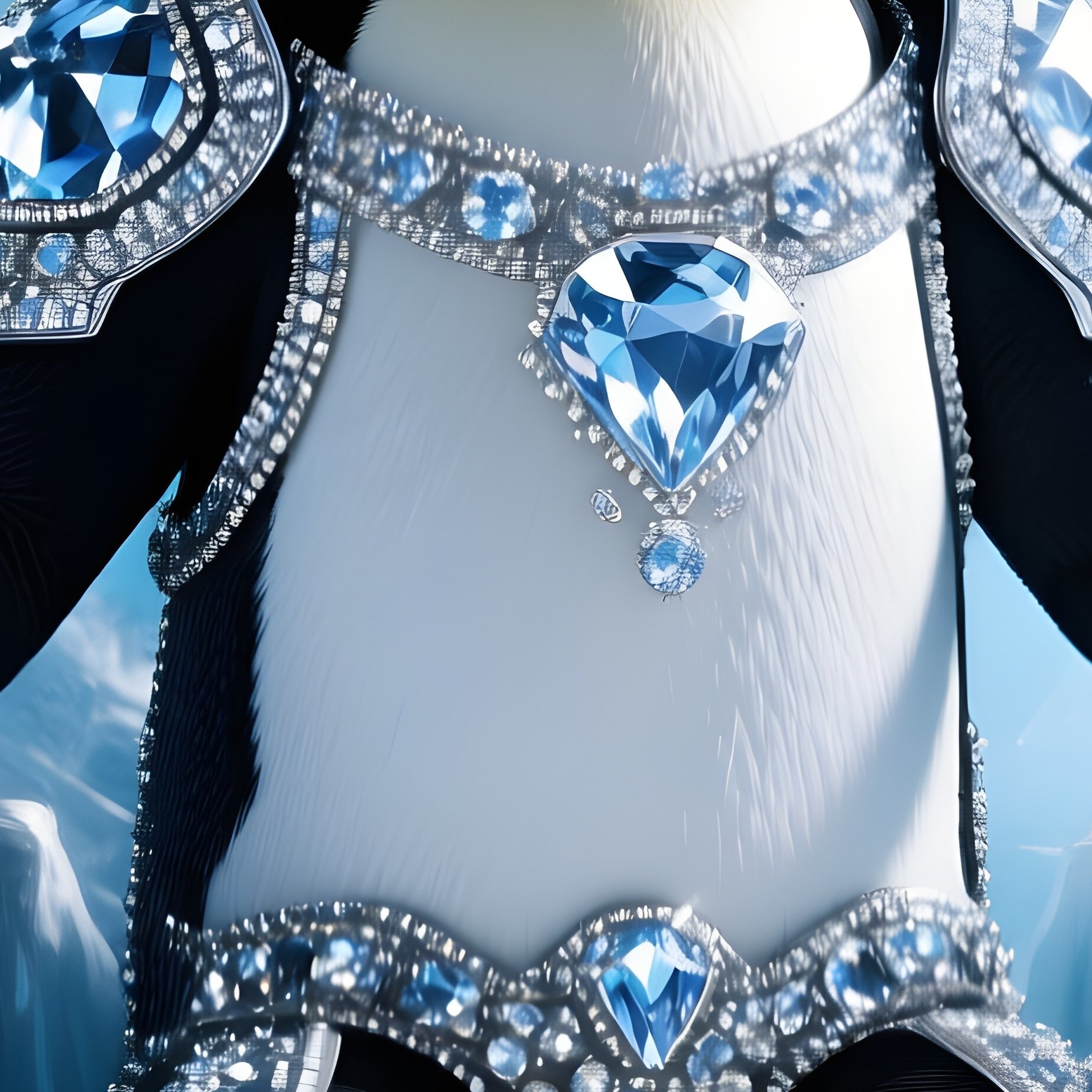 A Crazy Animal Image Of A Penguin King Sitting On An Ice Throne With Diamond Armor - Full Resolution Quality Preview