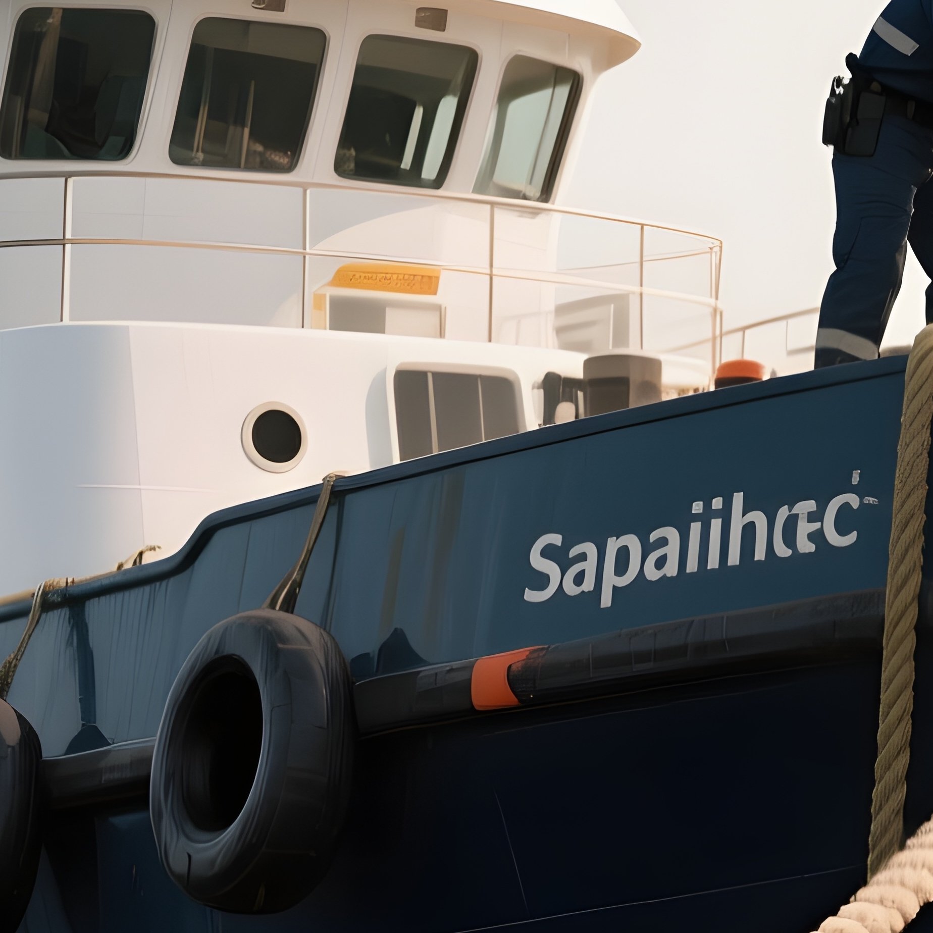 A Crew Boat Servicing Offshore Mooring Lines - Full Resolution Quality Preview