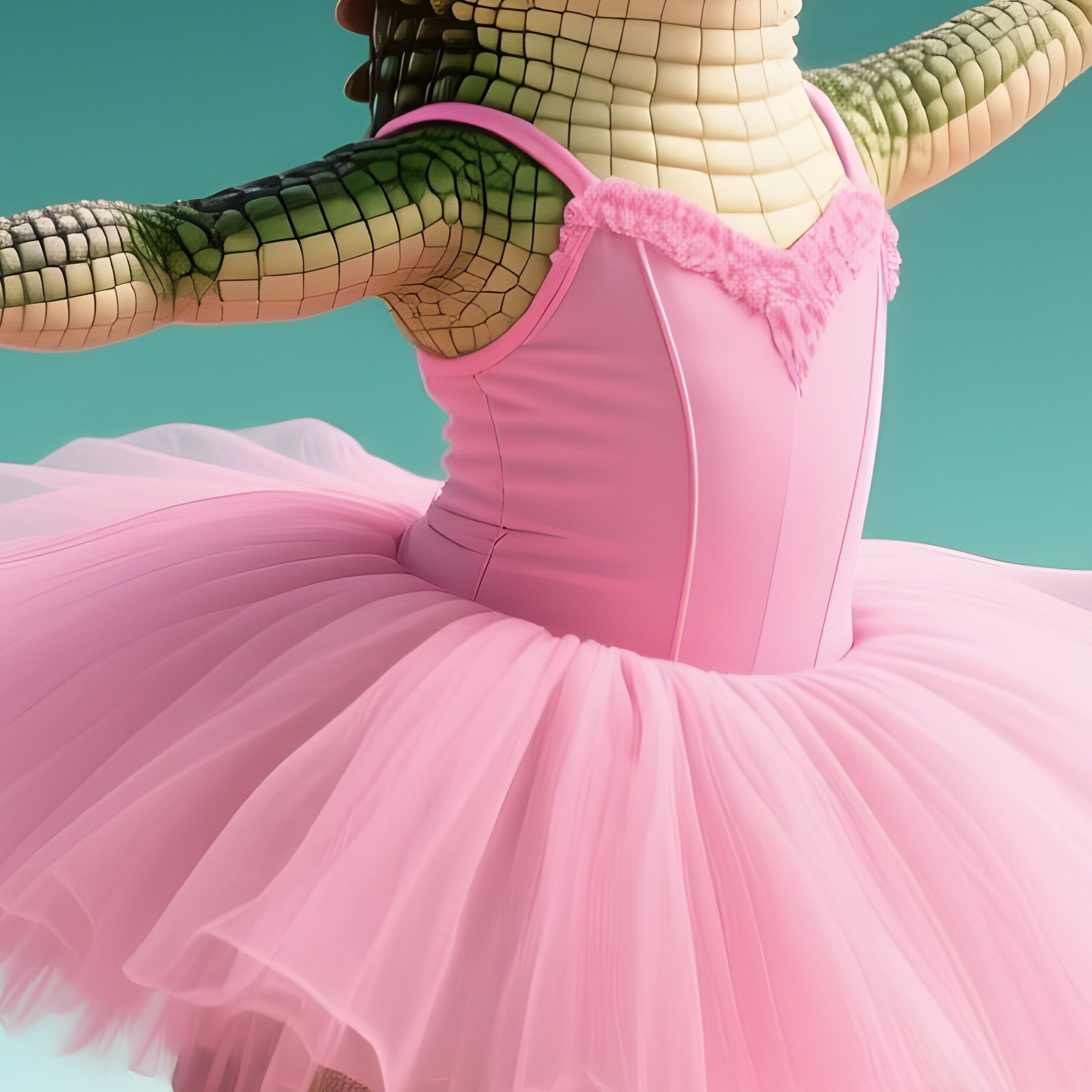 A Crocodile Doing Ballet In A Pink Tutu Science Fiction - Full Resolution Quality Preview