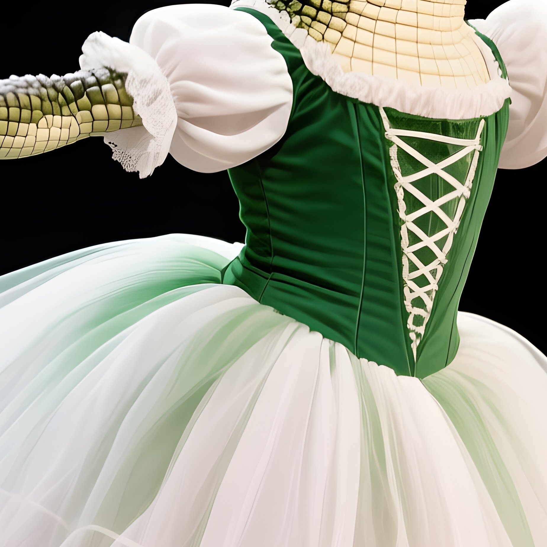 A Crocodile Wearing A Tutu Performing Ballet Historical - Full Resolution Quality Preview