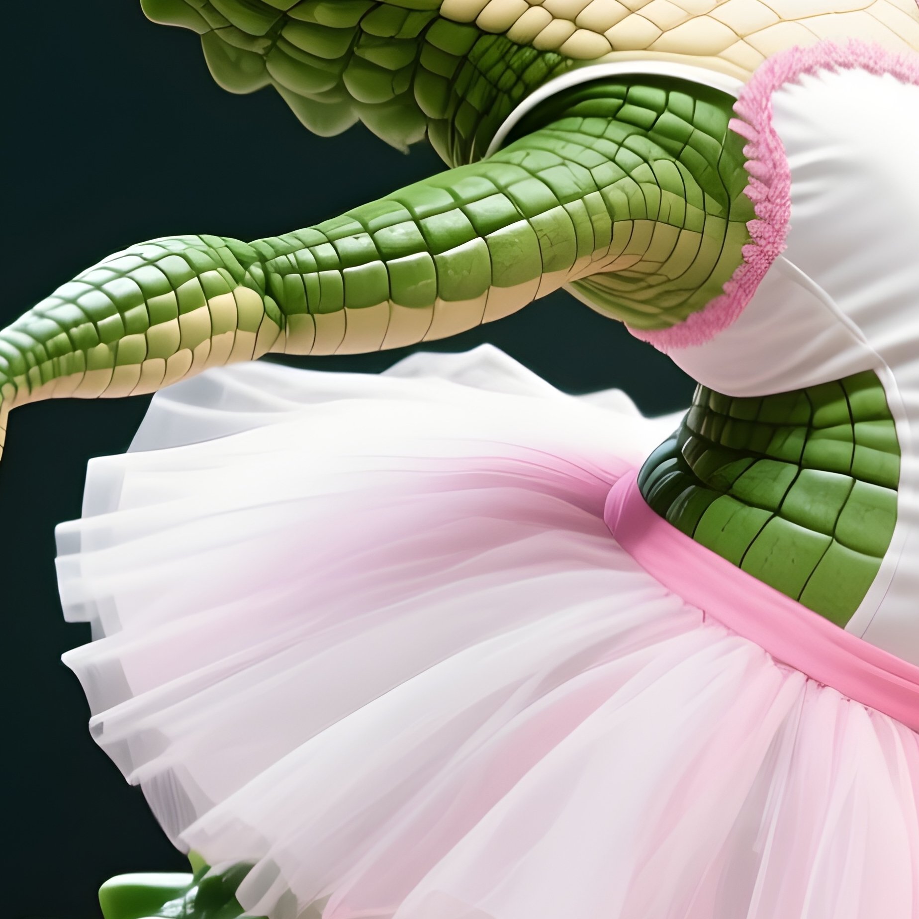 A Crocodile Wearing A Tutu Performing Ballet - Full Resolution Quality Preview