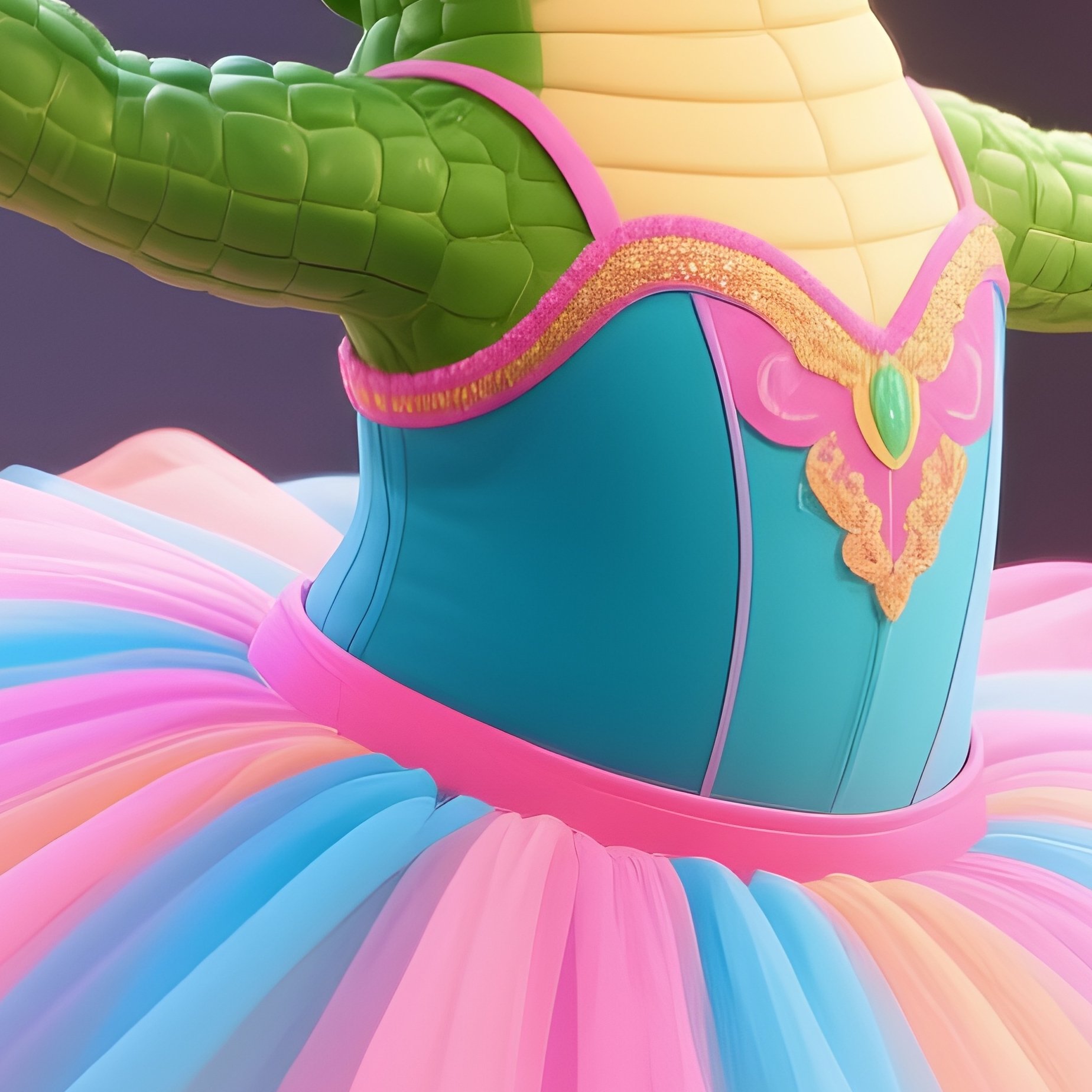 A Crocodile Wearing A Tutu Performing Ballet - Full Resolution Quality Preview