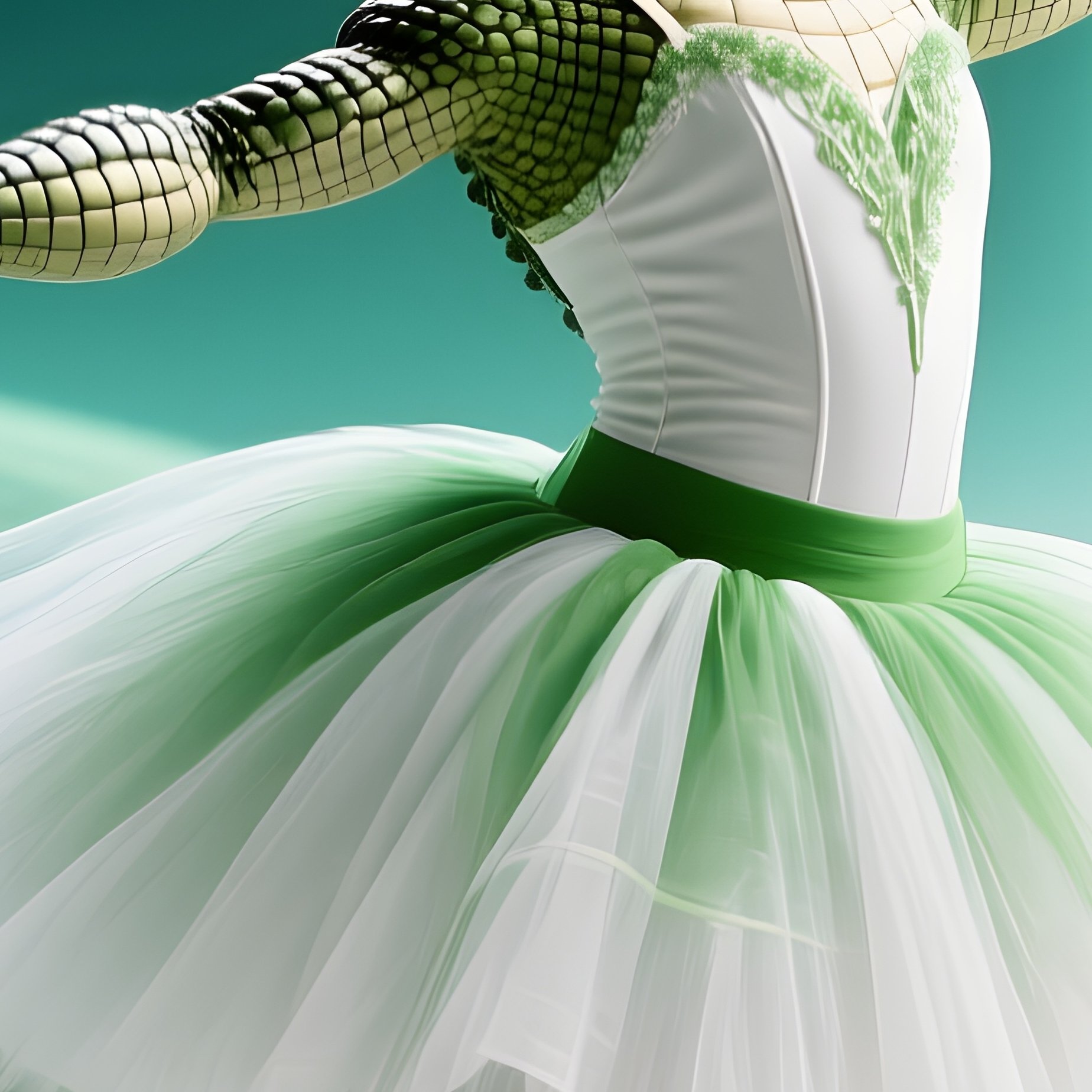 A Crocodile Wearing A Tutu Performing Ballet Science Fiction - Full Resolution Quality Preview