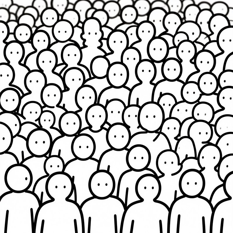 A Crowd Of Abstract Human Figures Crowd Abstract Art