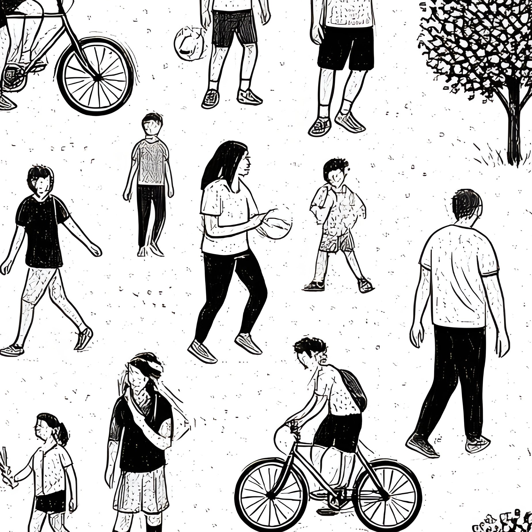 A Crowd Of People Engaged In Various Activities Crowd Activities - Full Resolution Quality Preview