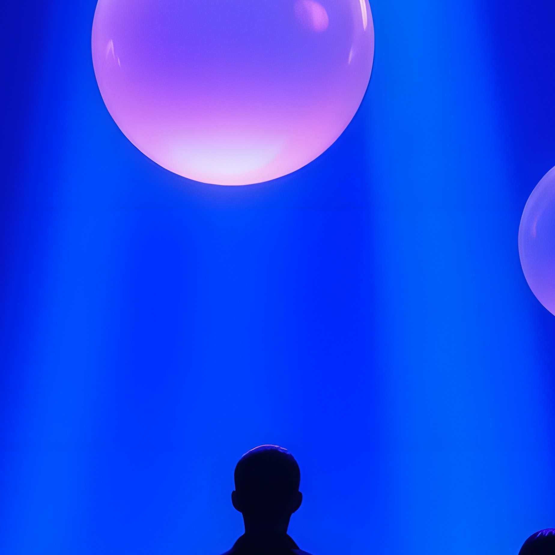 A Crowd Of People Observing Large Glowing Orbs Digital Art - Full Resolution Quality Preview