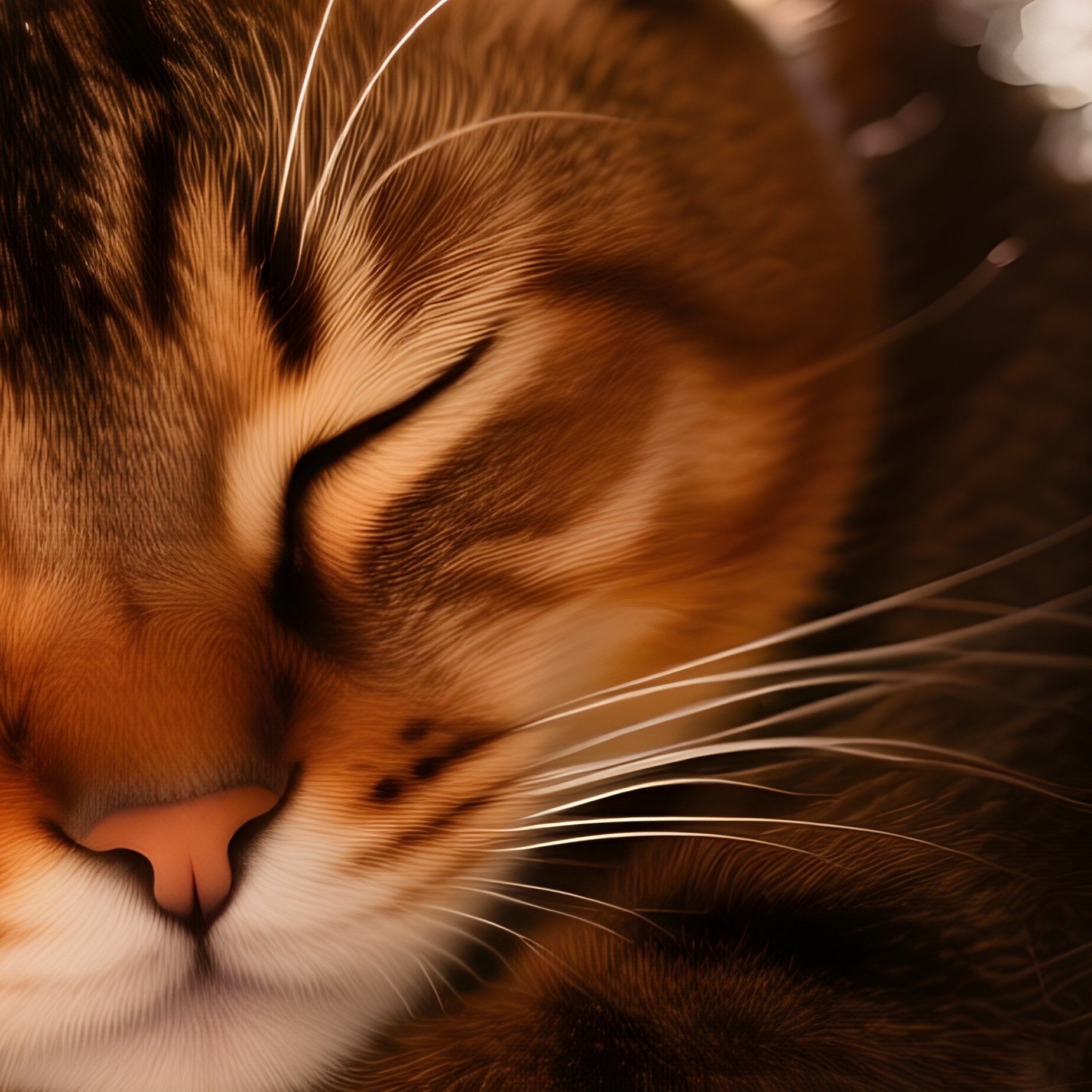 A Cute Cat Somali Sleeping In A Sunbeam - Full Resolution Quality Preview