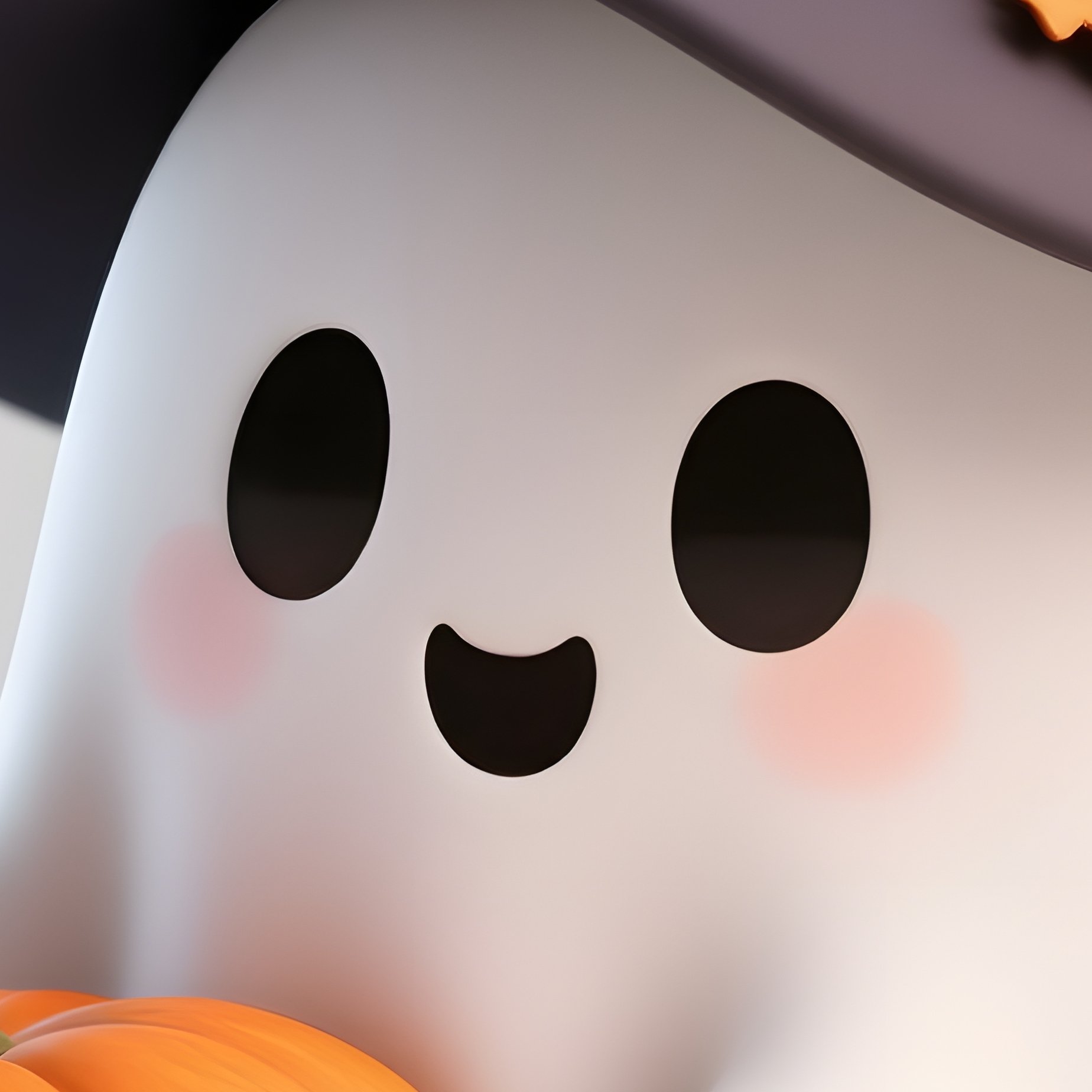 A Cute Ghost Character Dressed As A Witch Halloween Ghost - Full Resolution Quality Preview