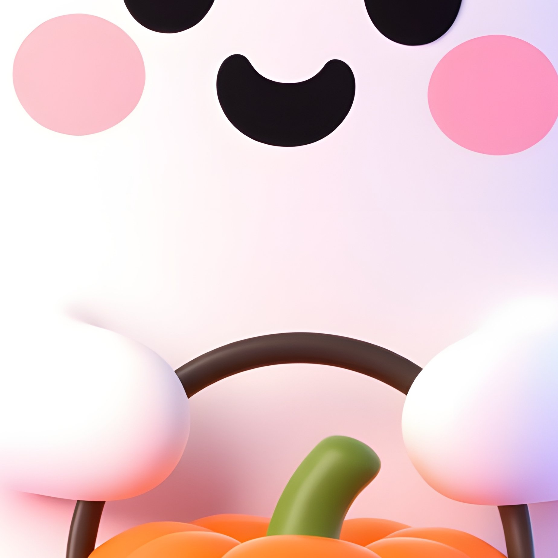 A Cute Ghost Holding A Pumpkin Bucket Halloween Ghost - Full Resolution Quality Preview