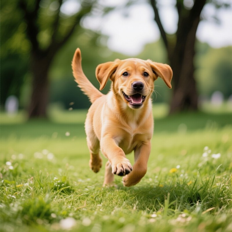A Cute Labrador Retriever Puppy Playing Outdoors