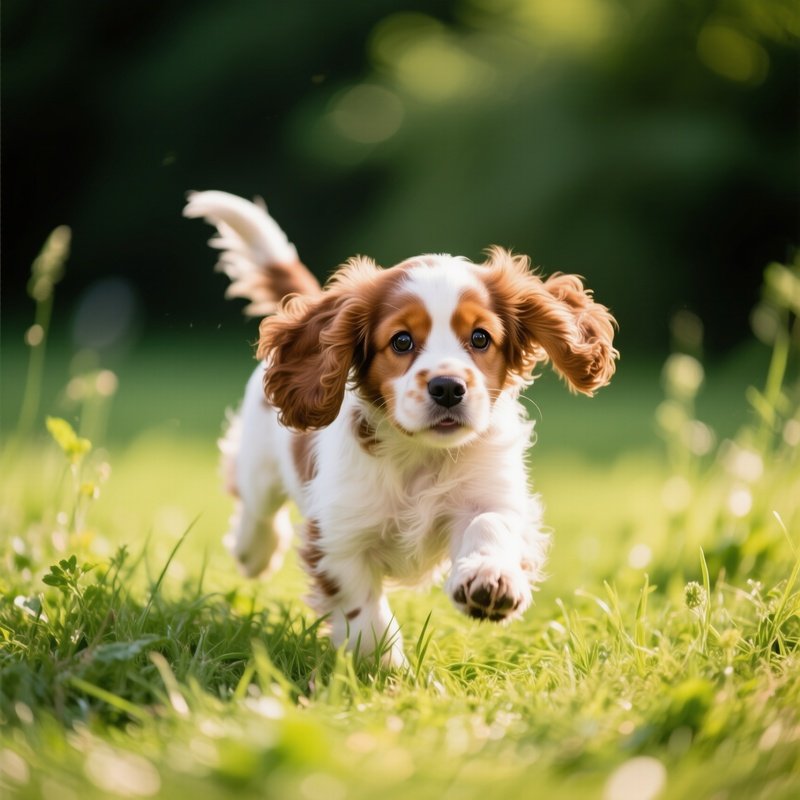 A Cute Puppy Americas Cocker Spaniel Playing Outside