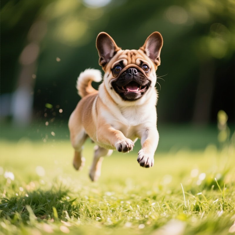 A Cute Puppy Pug Playing Outdoors