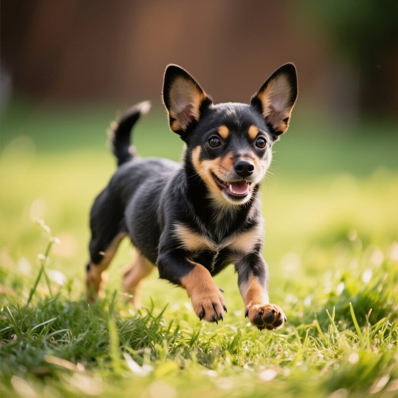 A Cute Puppy Scottish Terrier Playing Outside