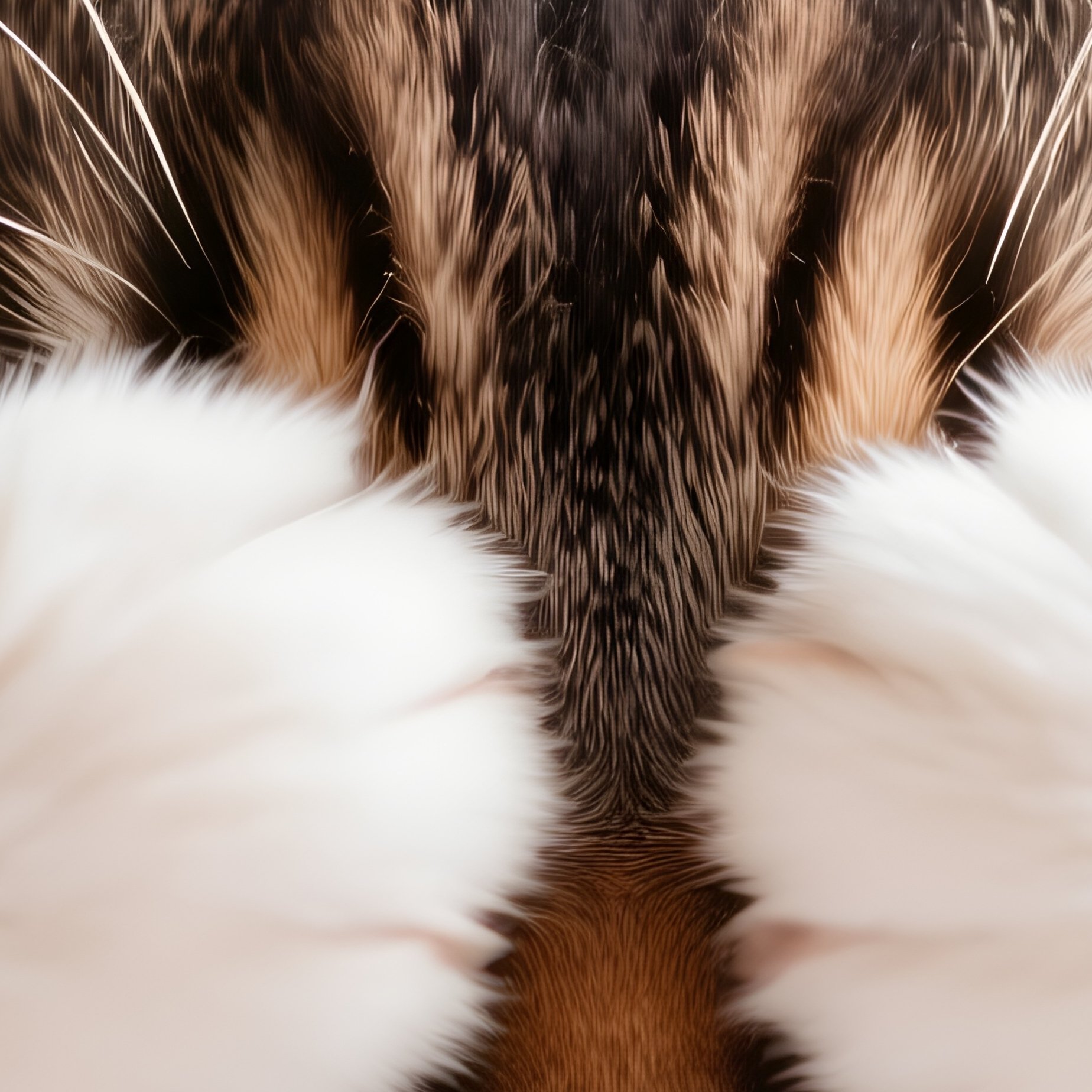 A Cute Ragamuffin Cat Sleeping With Paws Over Face - Full Resolution Quality Preview
