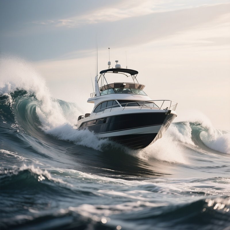 A Cutter Cruising Steadily In Heavy Afternoon Swell