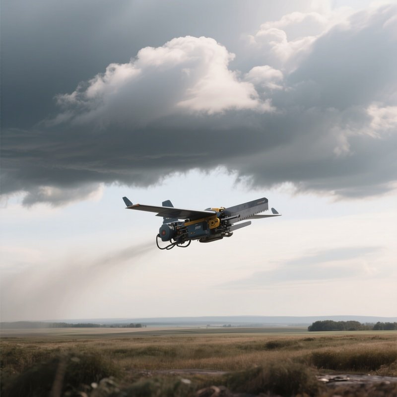 A Cutter Passing Beneath A Low Cloud Layer