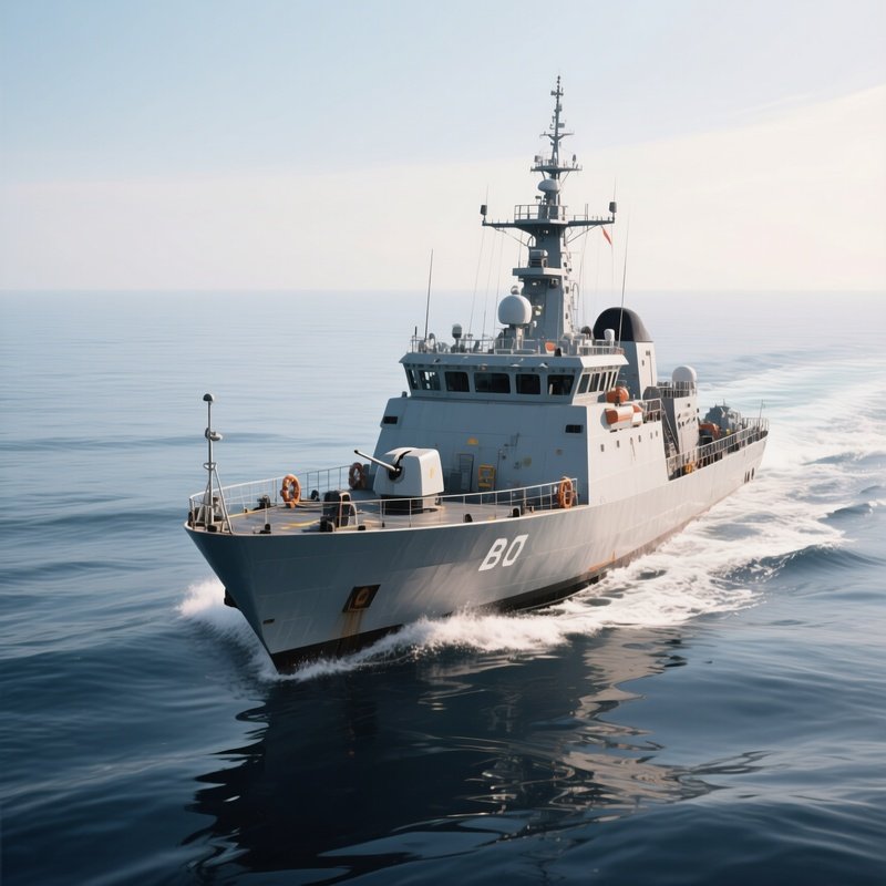 A Cutter Performing Offshore Patrol On Calm Seas