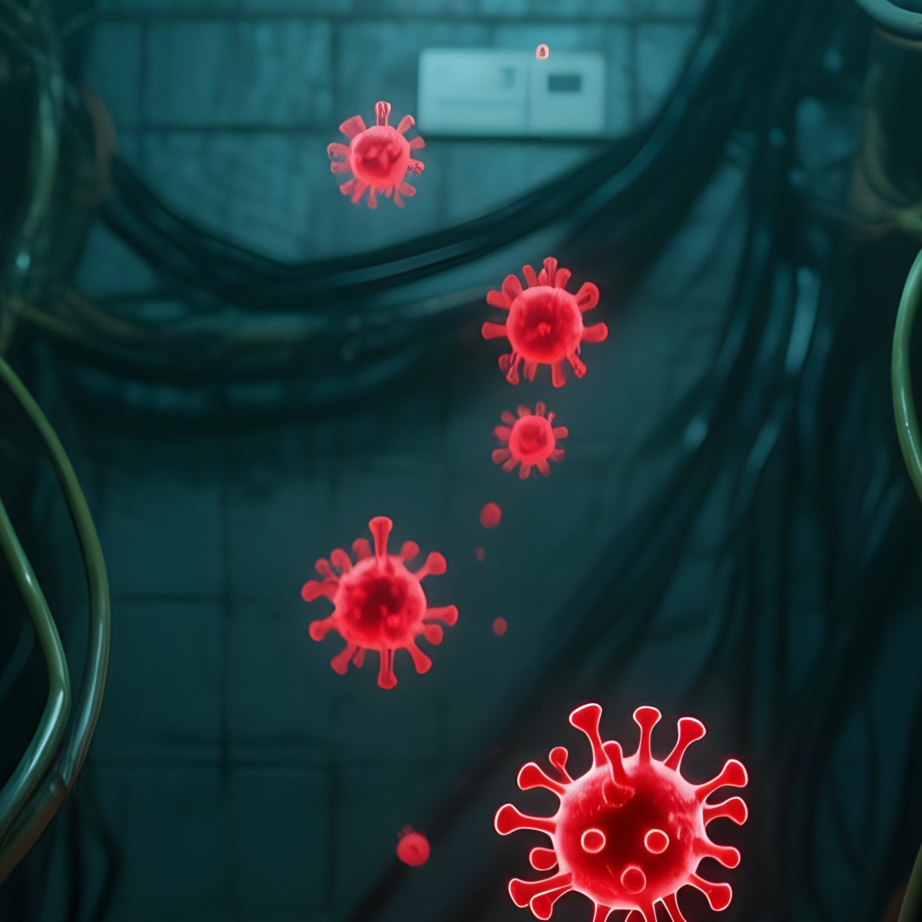 A Dark Basement Server Closet Illuminated By A Single Flickering Bulb, Cables Tangled Like Vines - Full Resolution Quality Preview