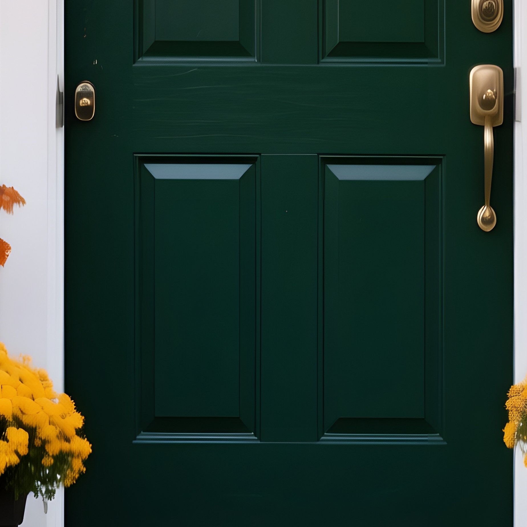 A Decorated Front Entrance Of A House Autumn Halloween - Full Resolution Quality Preview