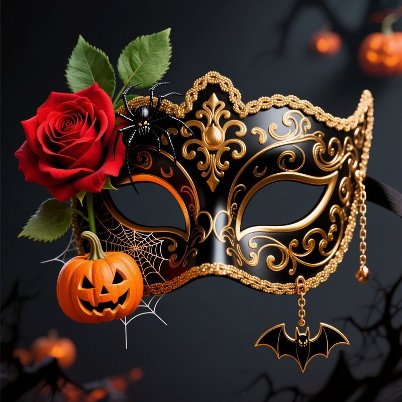 A Decorative Halloween Themed Masquerade Mask Halloween Masquerade