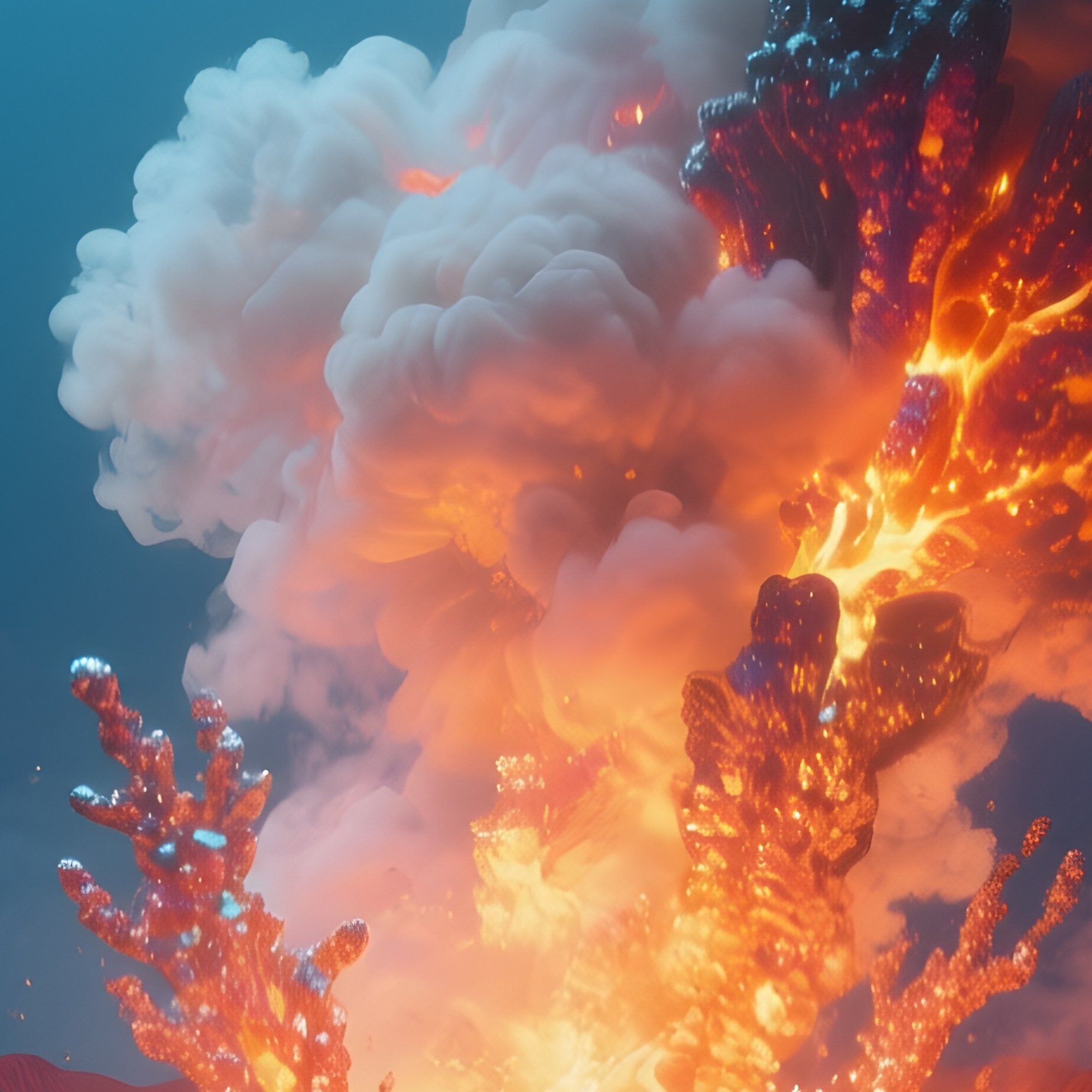 A Deep Ocean Hydrothermal Vent Spewing Glowing Mineral Clouds. - Full Resolution Quality Preview