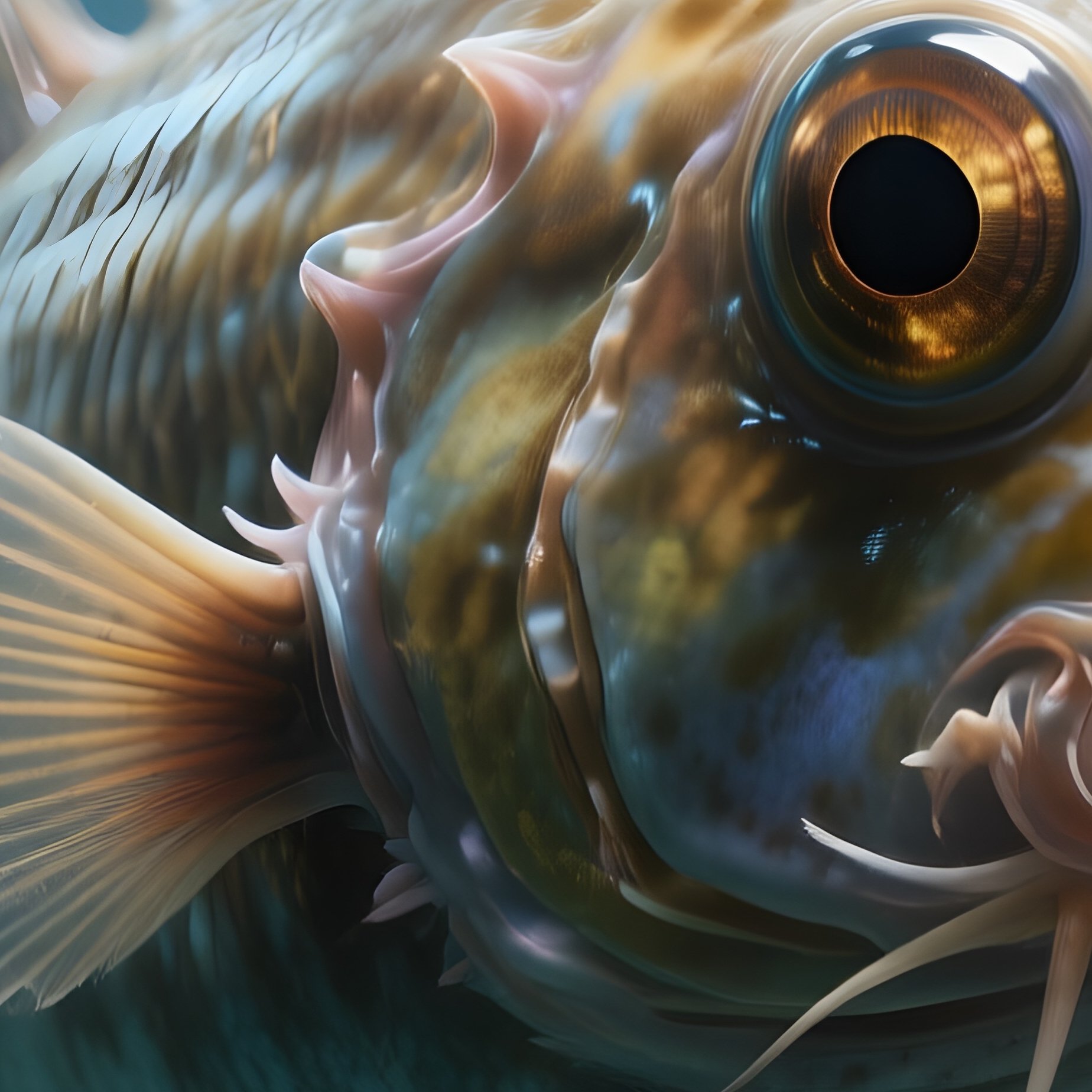 A Deep Sea Barreleye Fish Showing Its Transparent Head Dome. - Full Resolution Quality Preview