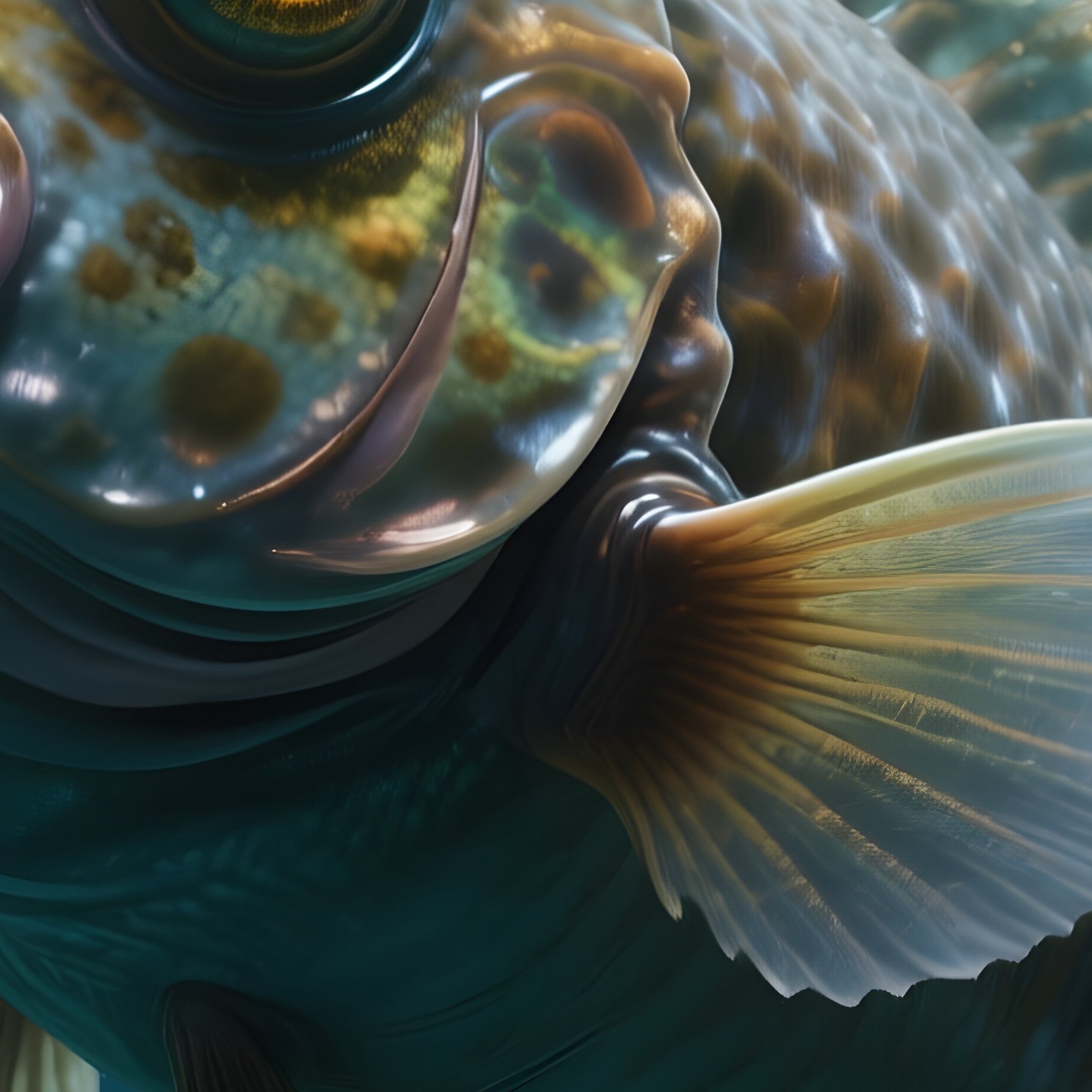 A Deep Sea Barreleye Fish Tilting Its Transparent Head Dome. - Full Resolution Quality Preview