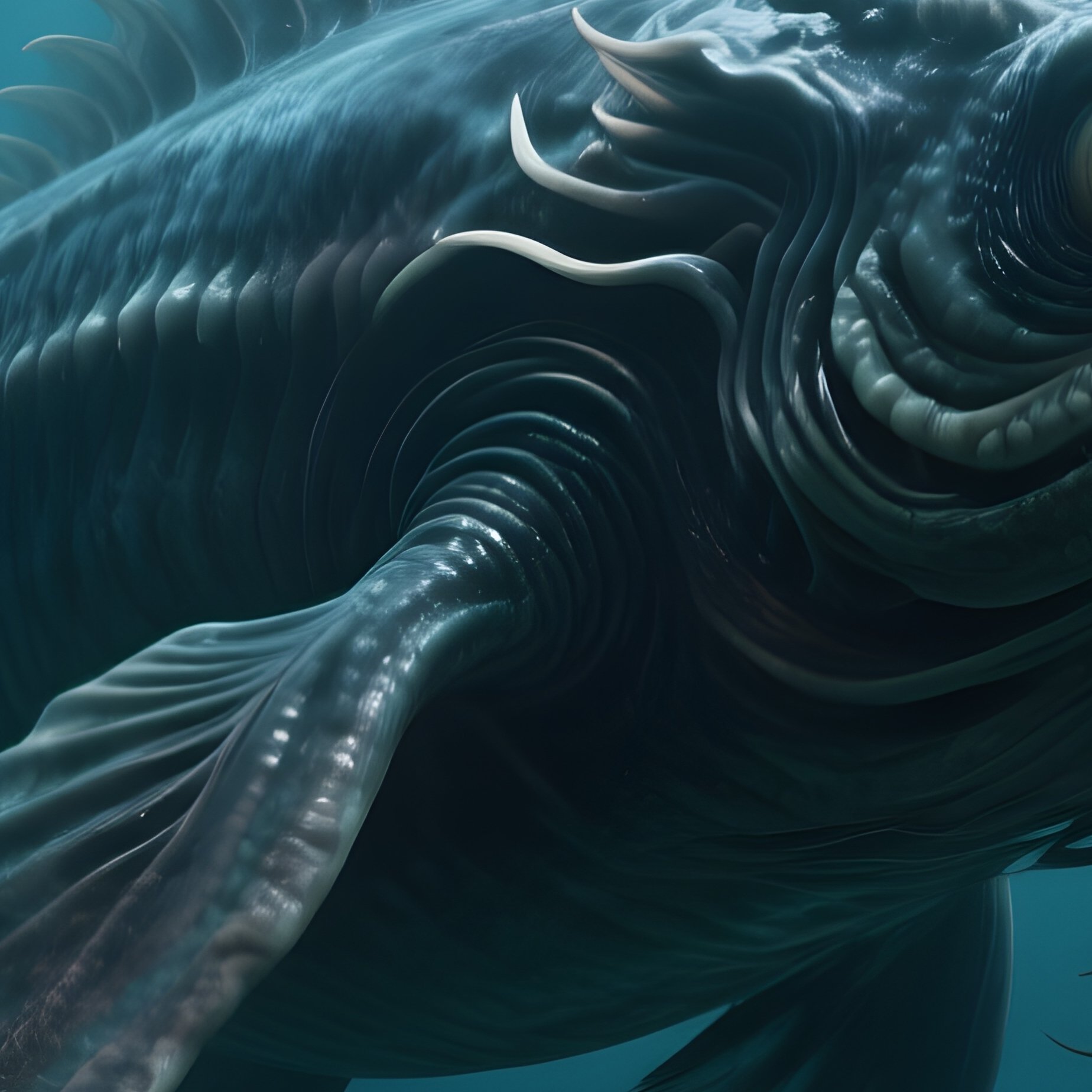 A Deep Sea Chimera Swimming With Eerie Stillness. - Full Resolution Quality Preview