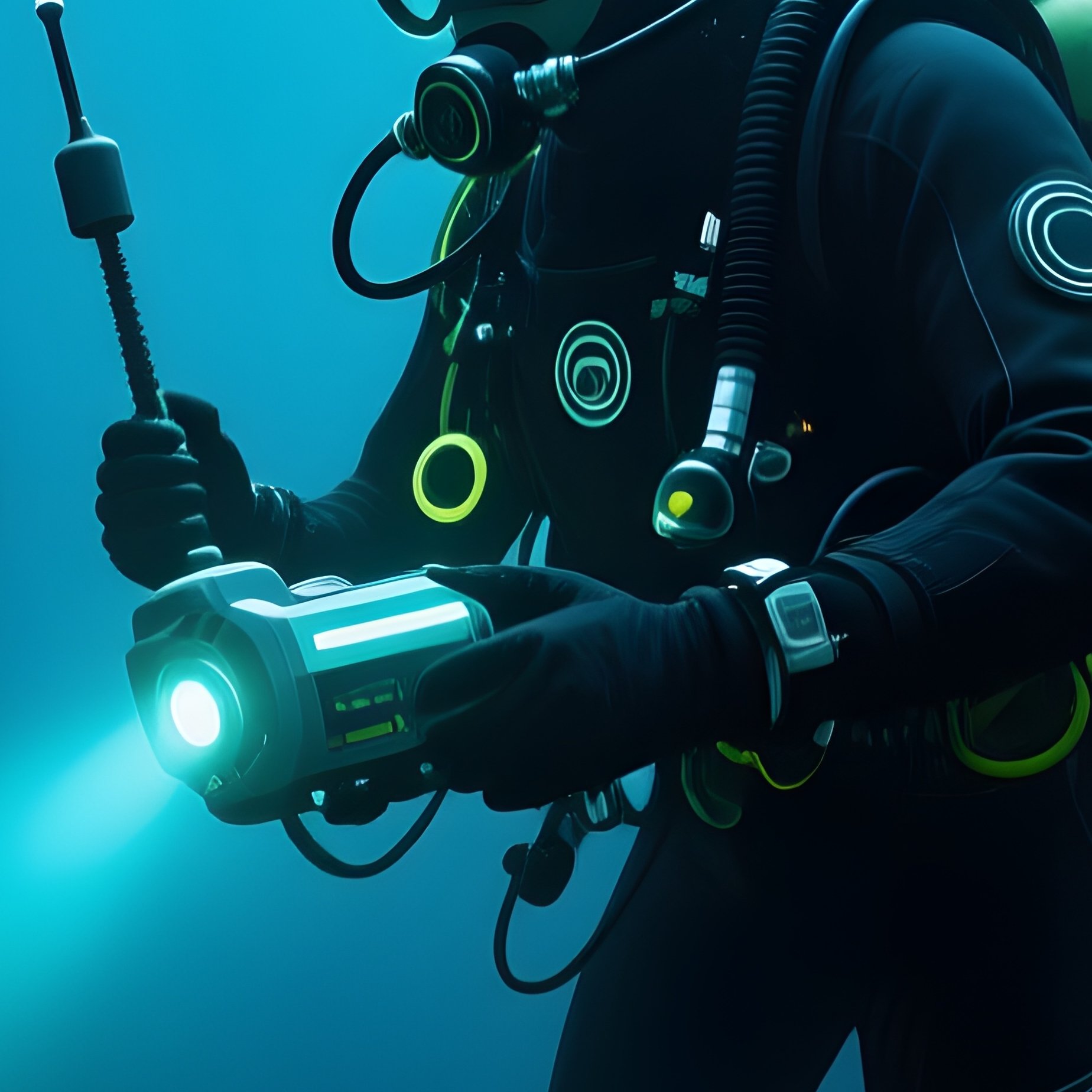 A Deep Sea Diver Exploring The Abyss - Full Resolution Quality Preview