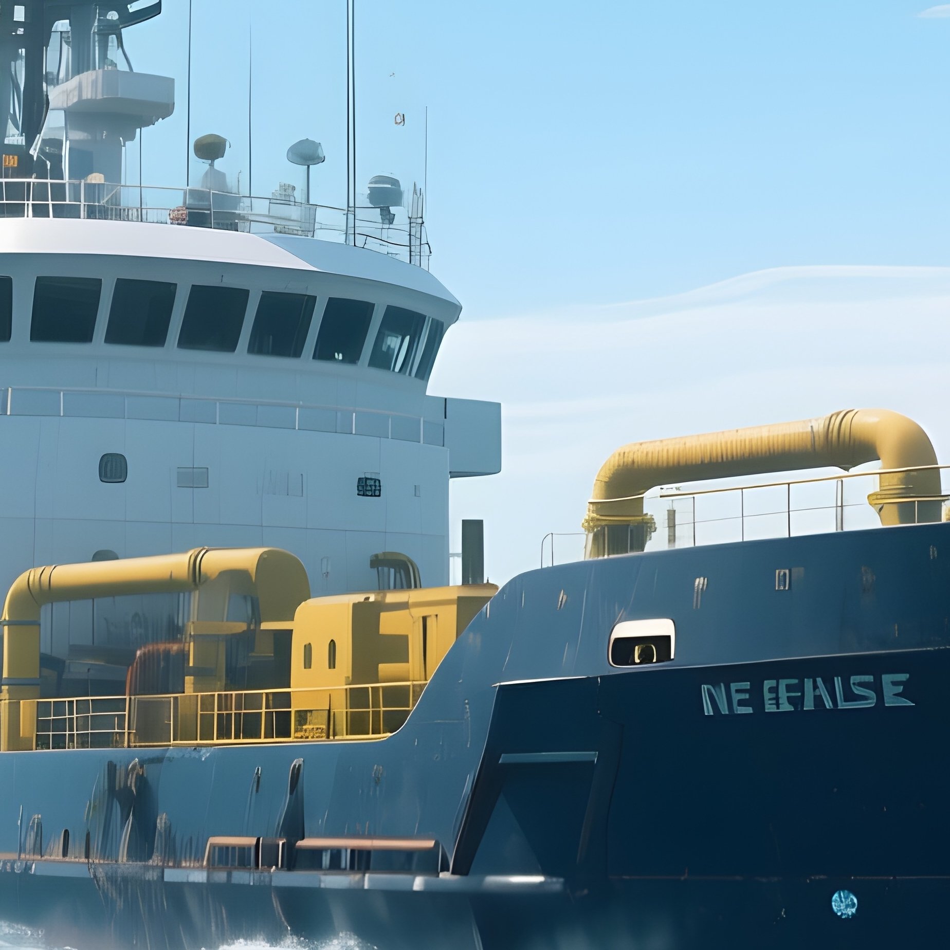 A Deep Sea Research Vessel Operating Far From Land Under Clear Skies - Full Resolution Quality Preview