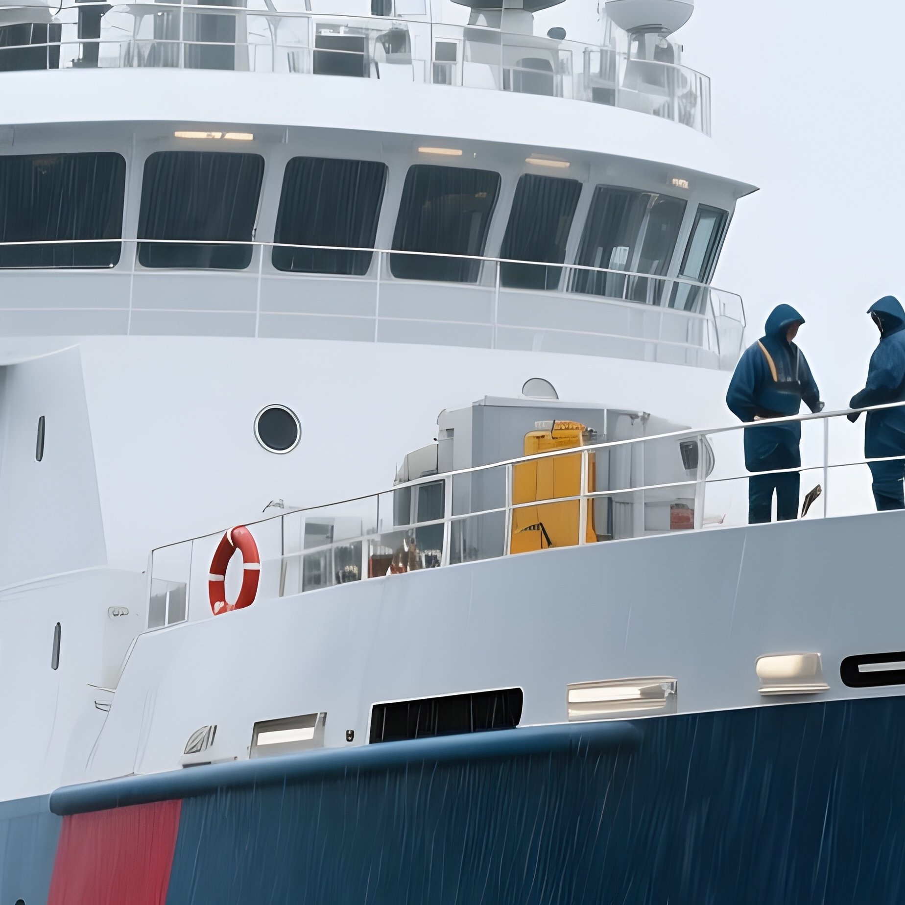 A Deepwater Survey Vessel Operating During Light Drizzle - Full Resolution Quality Preview